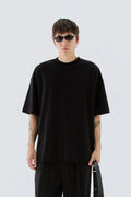 T-shirt cotone mercerizzato oversize - Nero