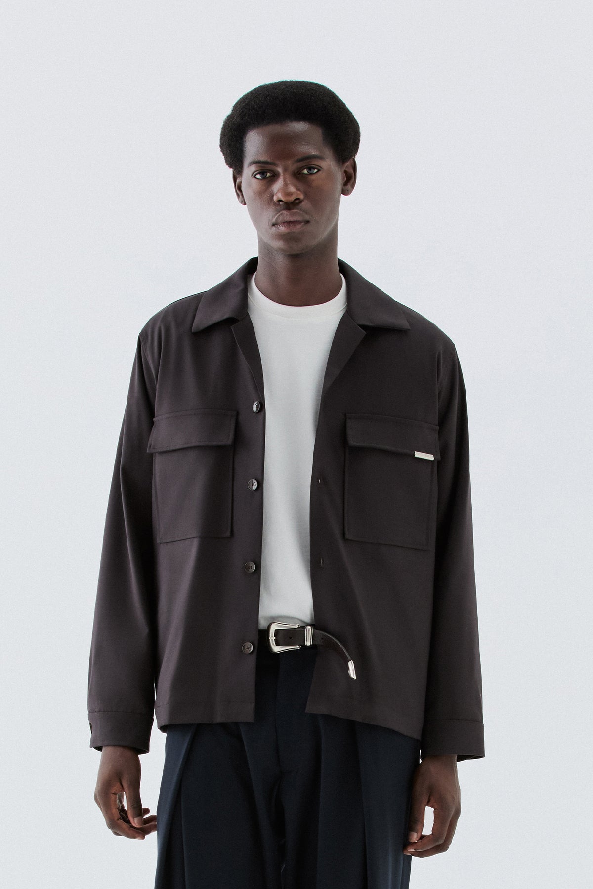Overshirt con tasconi - Moro