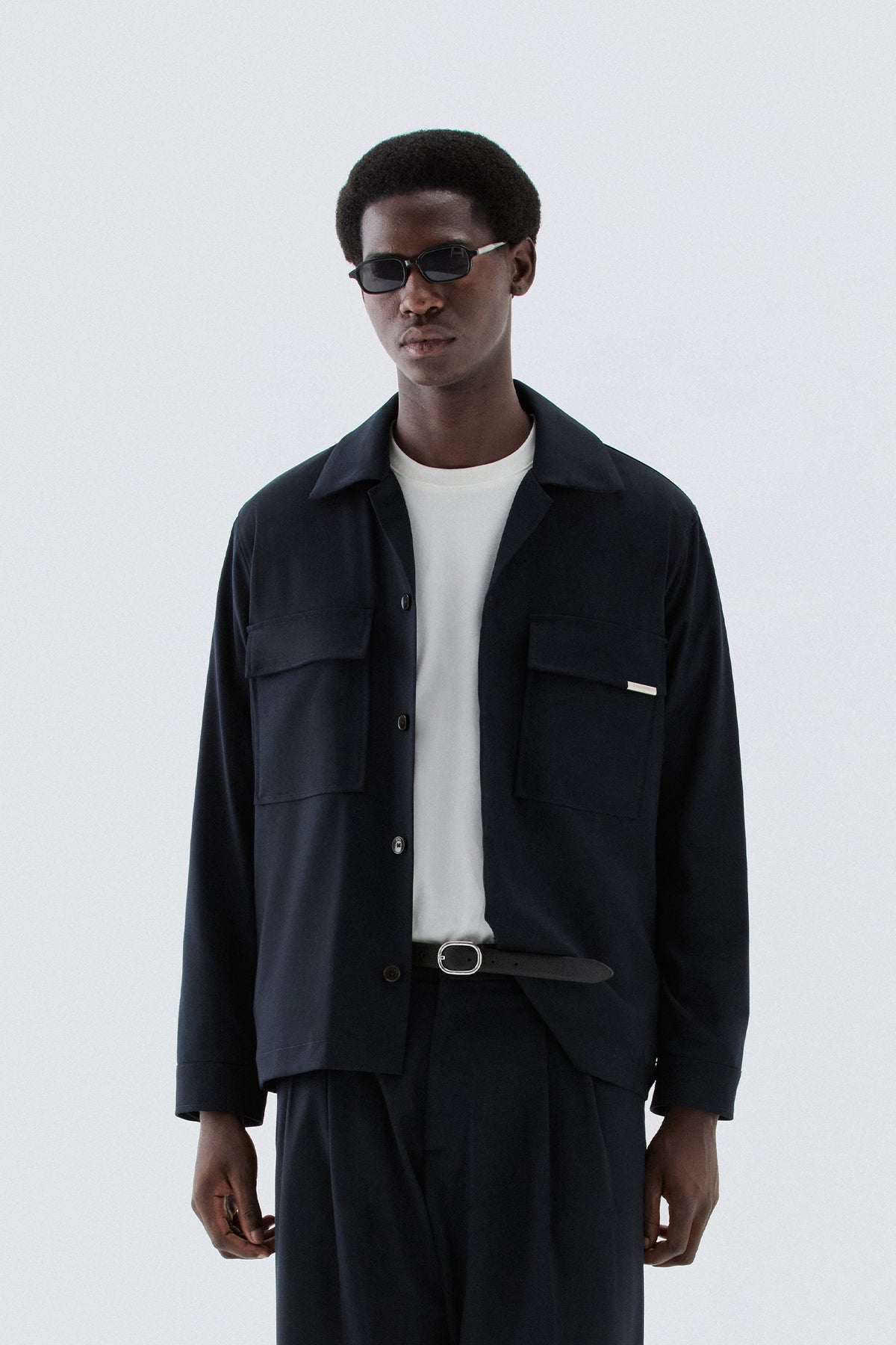 Overshirt con tasconi - Blu