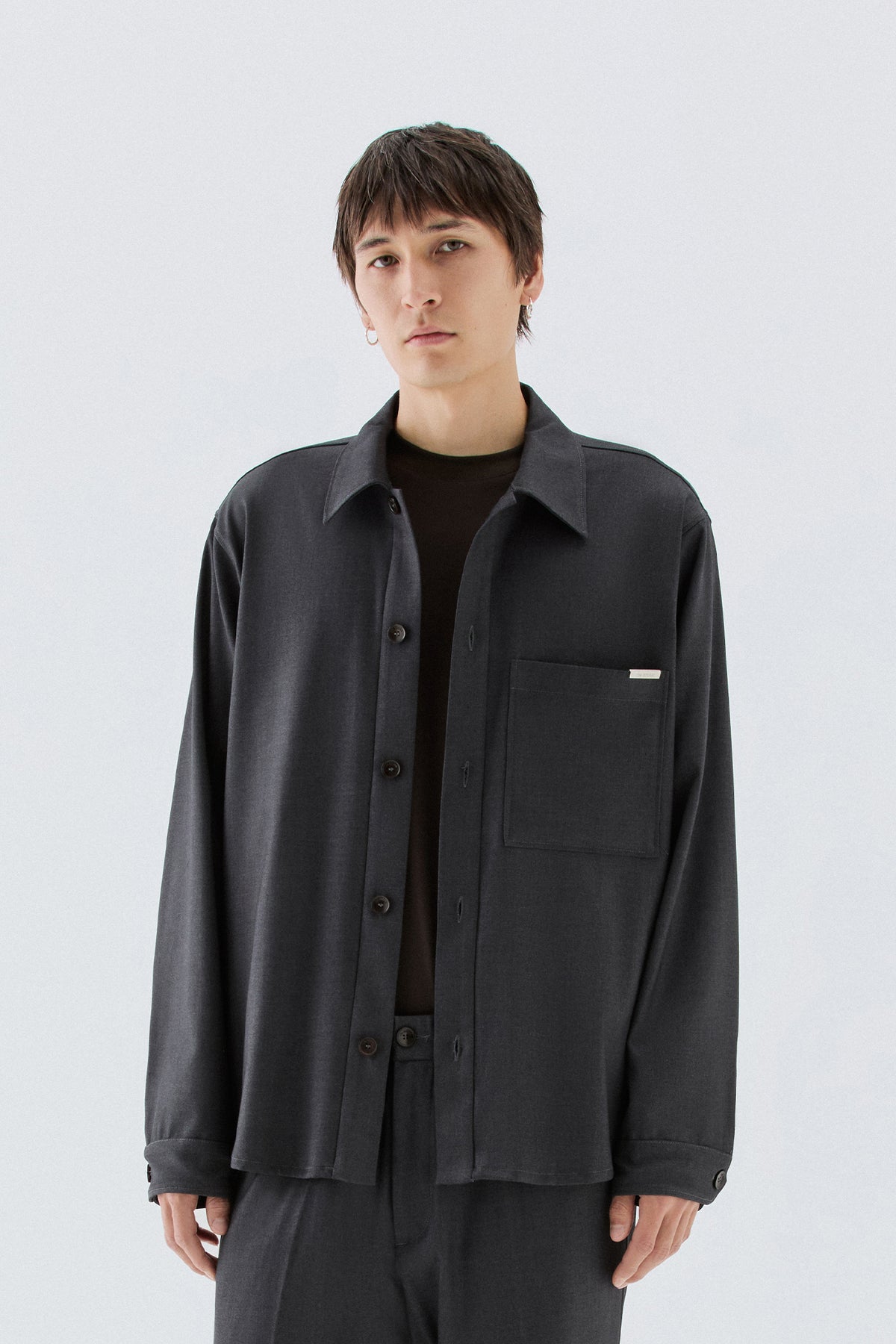 Overshirt con tasca - Grigio
