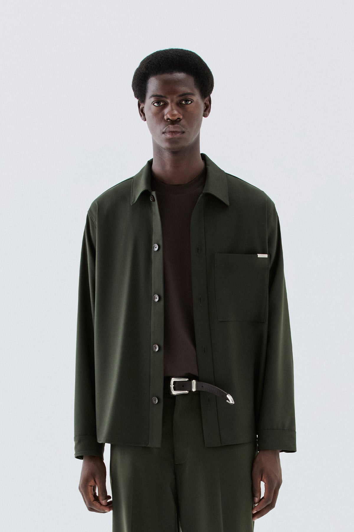 Overshirt con tasca - Verde