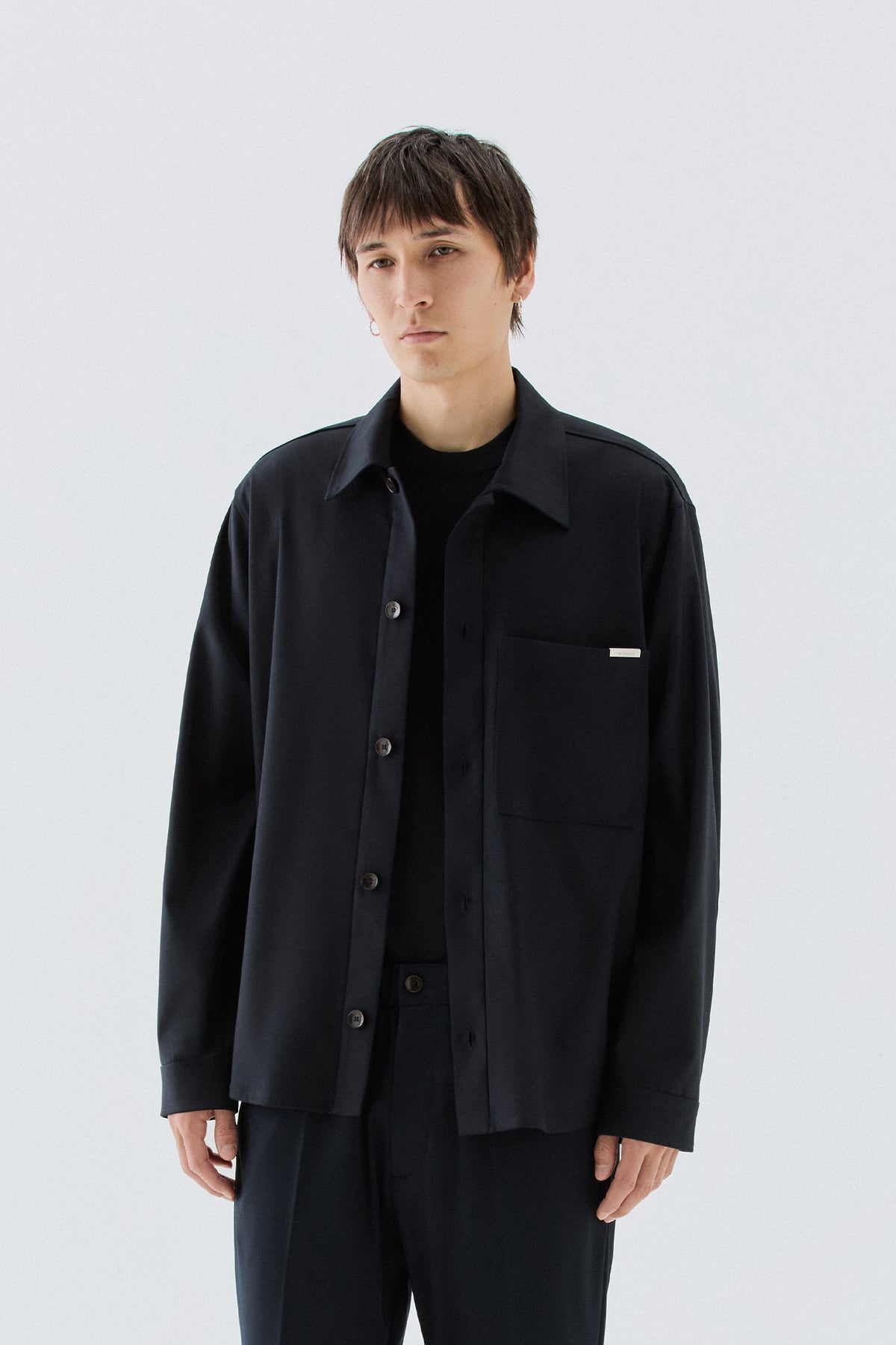 Overshirt con tasca - Blu