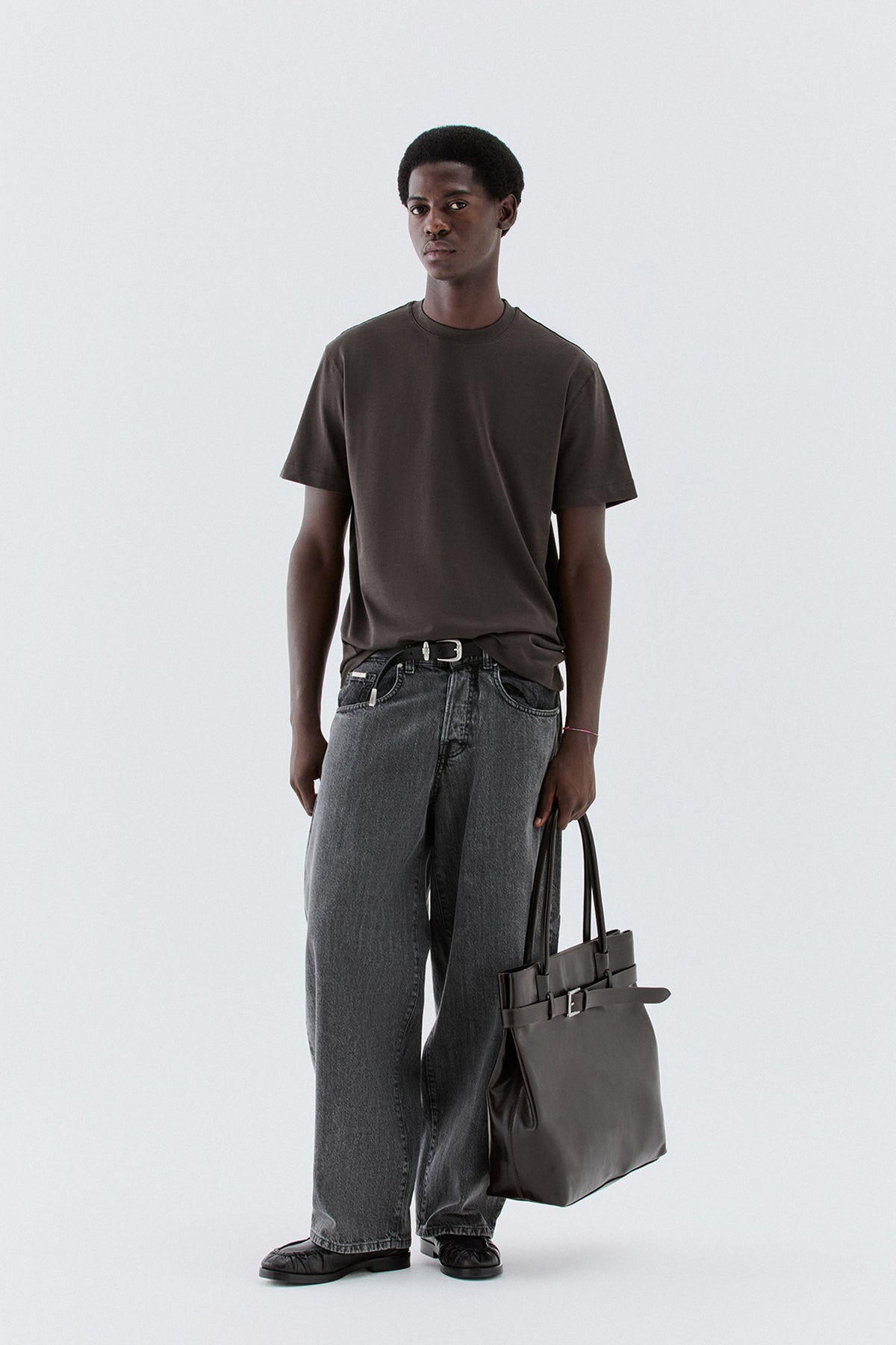 T-shirt regolare in cotone - Moro