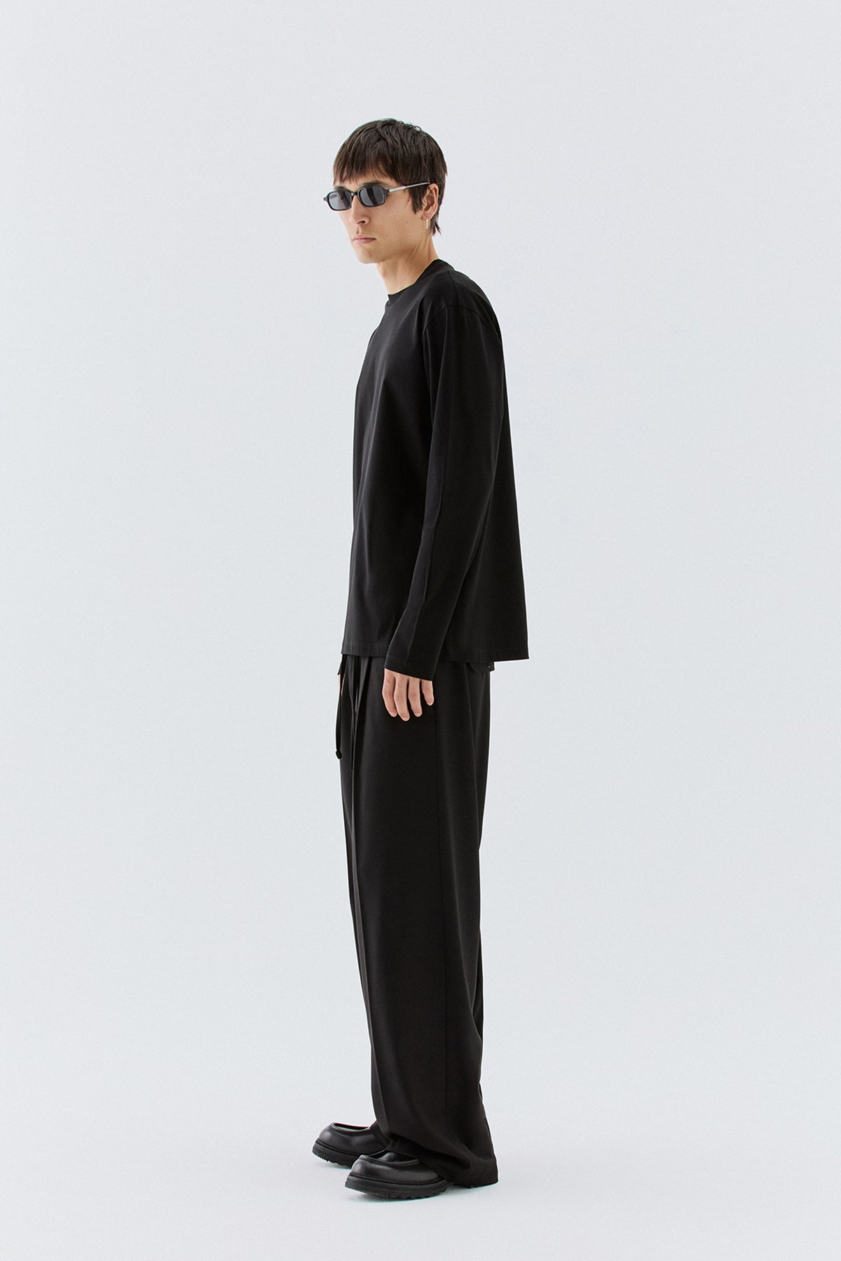 T-shirt in cotone mercerizzato - Nero