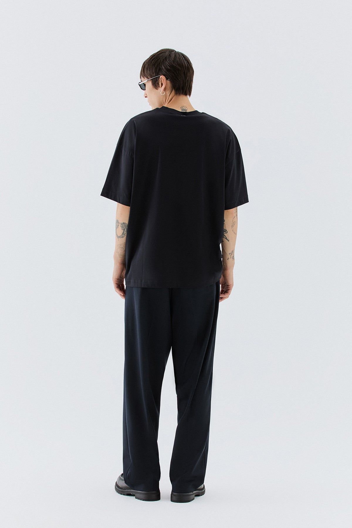 T-shirt cotone mercerizzato oversize - Blu
