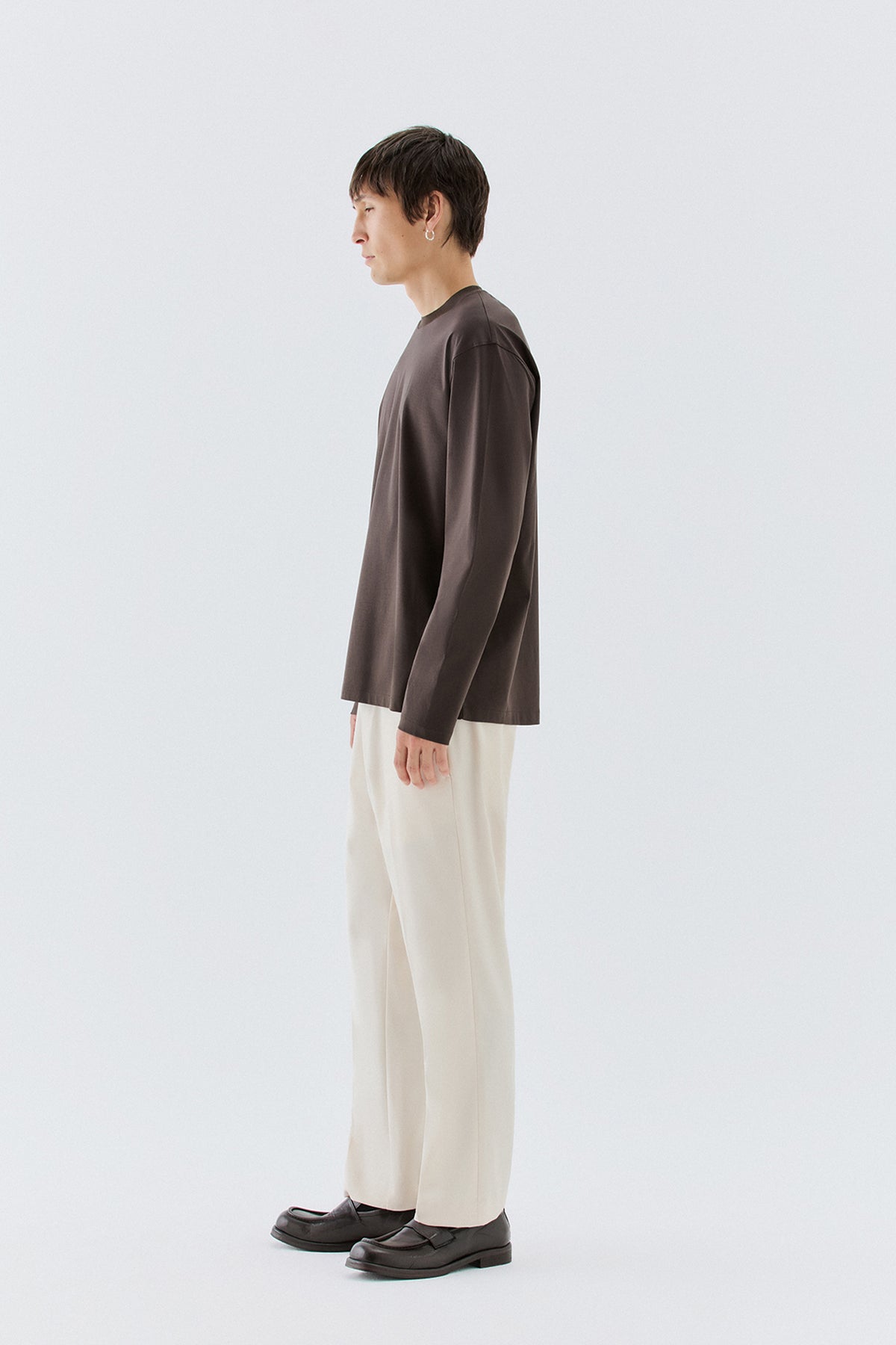 T-shirt in cotone mercerizzato - Moro