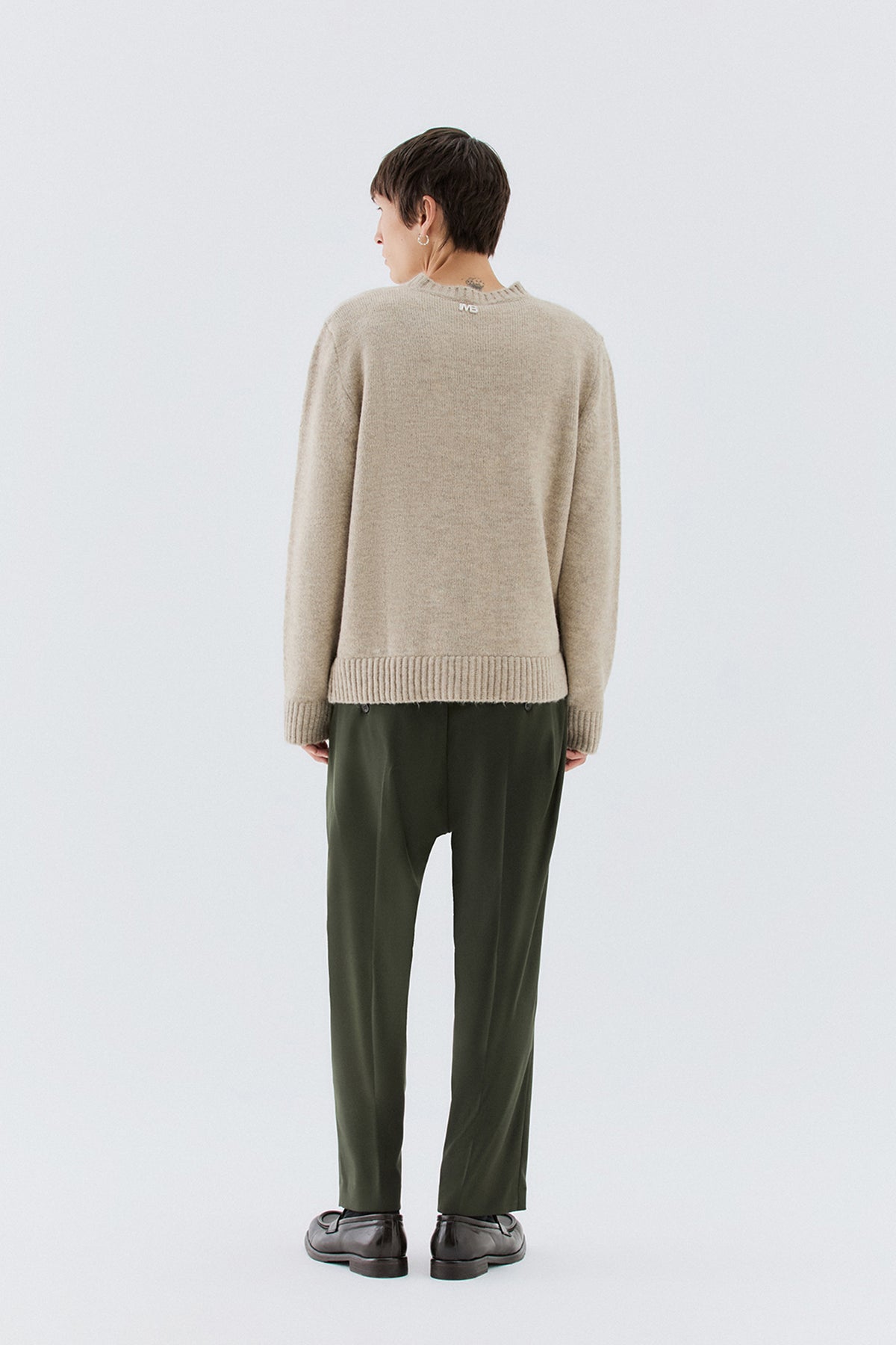 Pantaloni dritti con elastico - Verde
