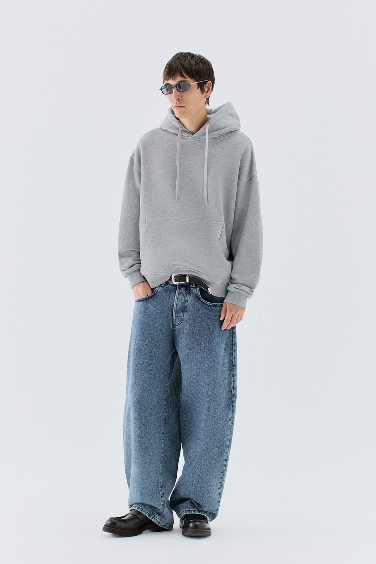 Felpa oversize in cotone - Grigio