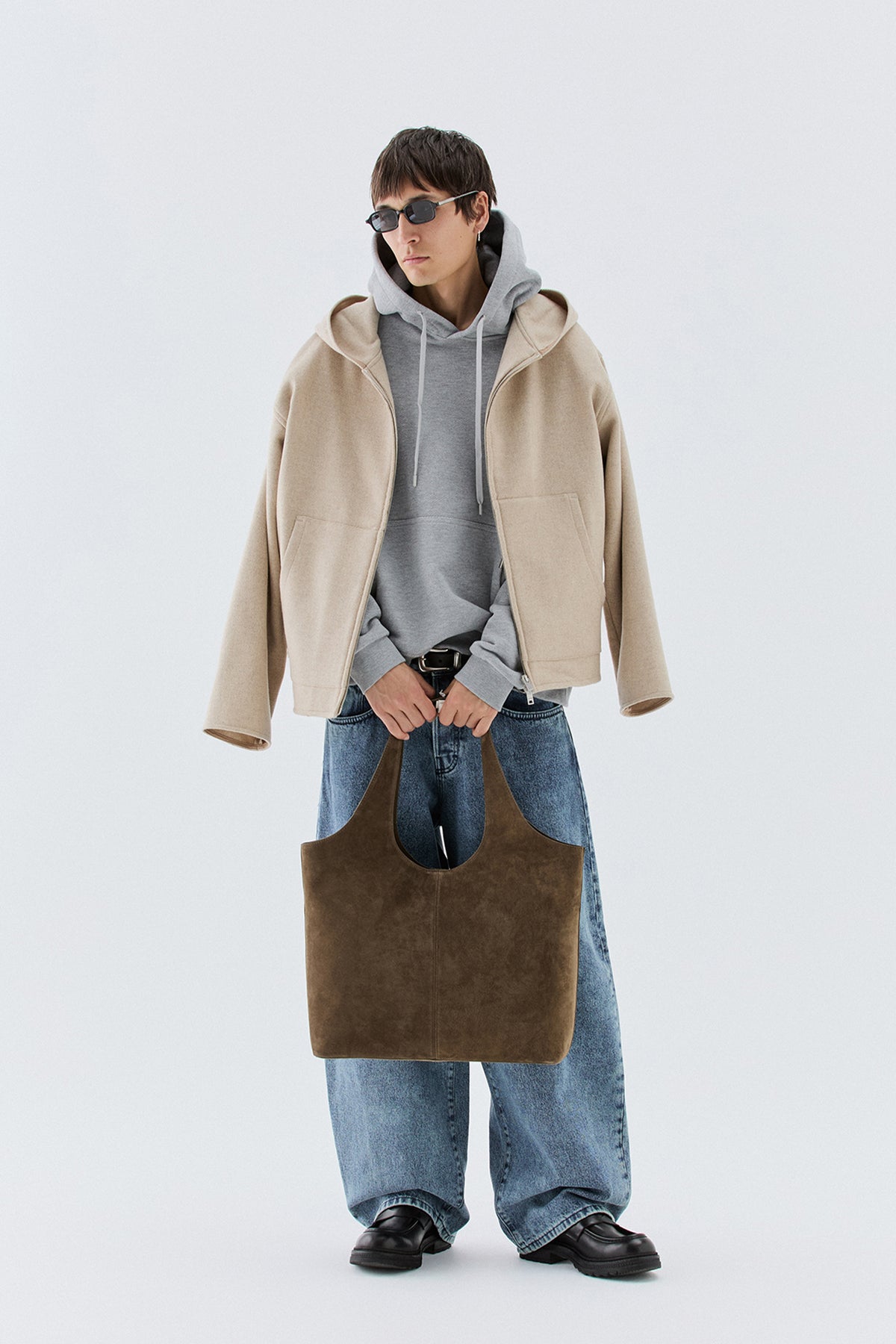 Felpa oversize in cotone - Grigio