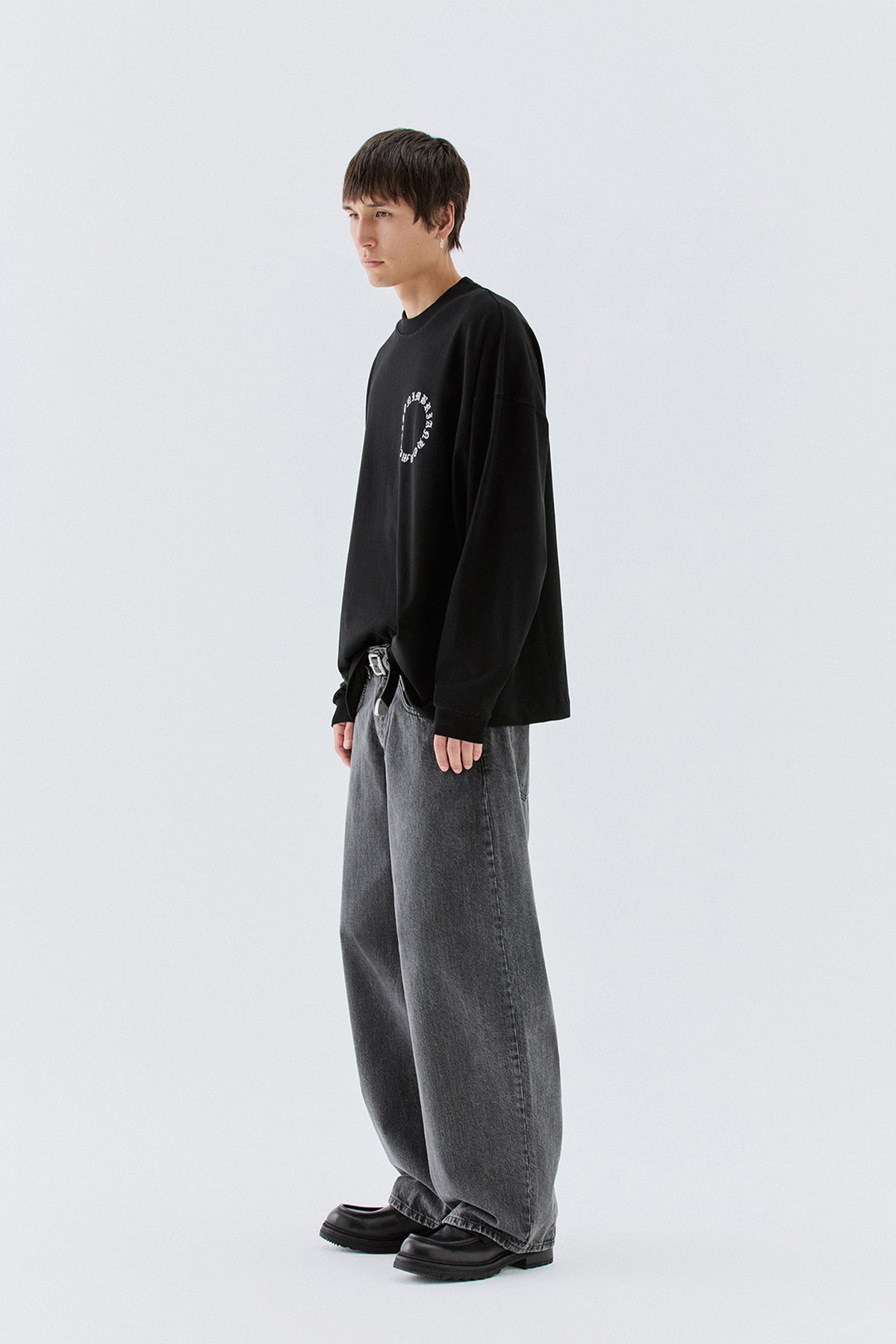 T-shirt in jersey con logo - Nero