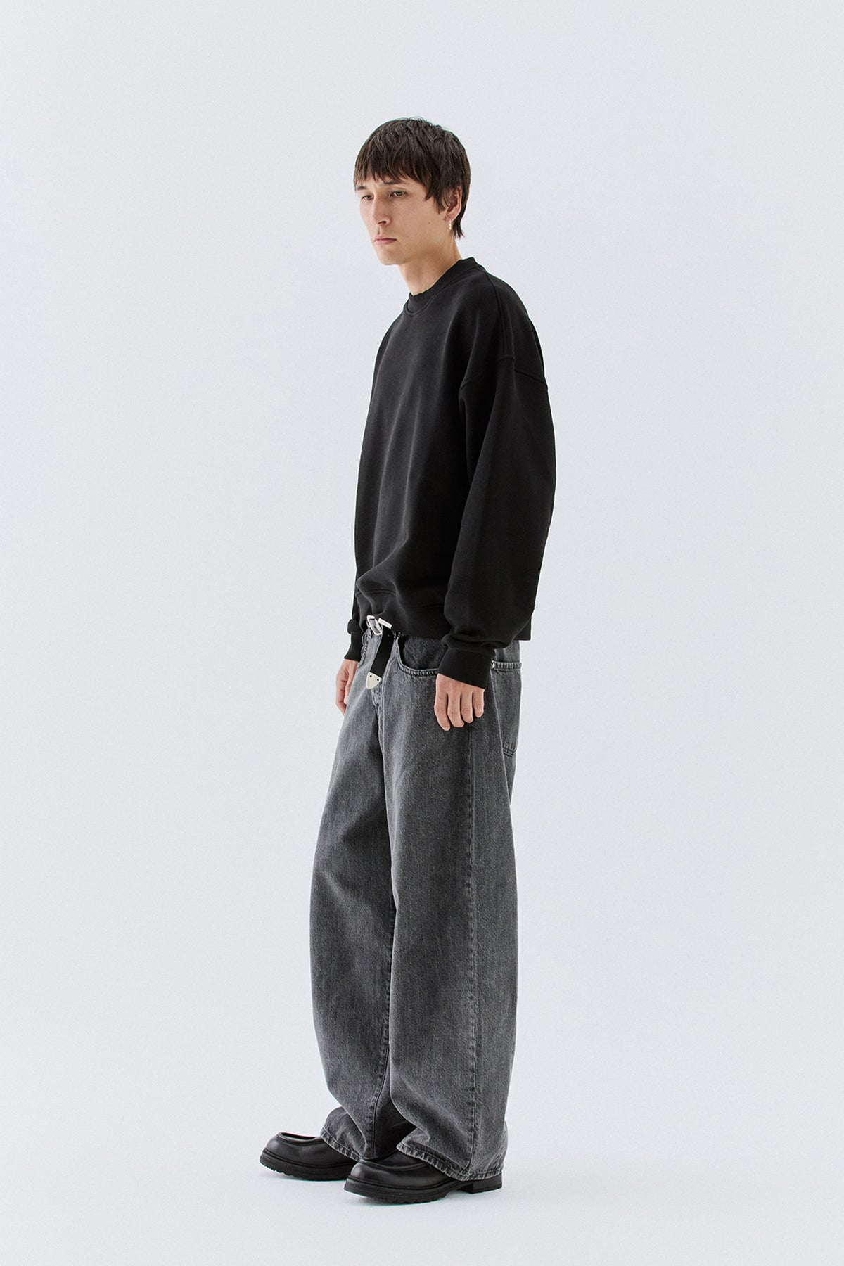 Felpa girocollo oversize - Nero