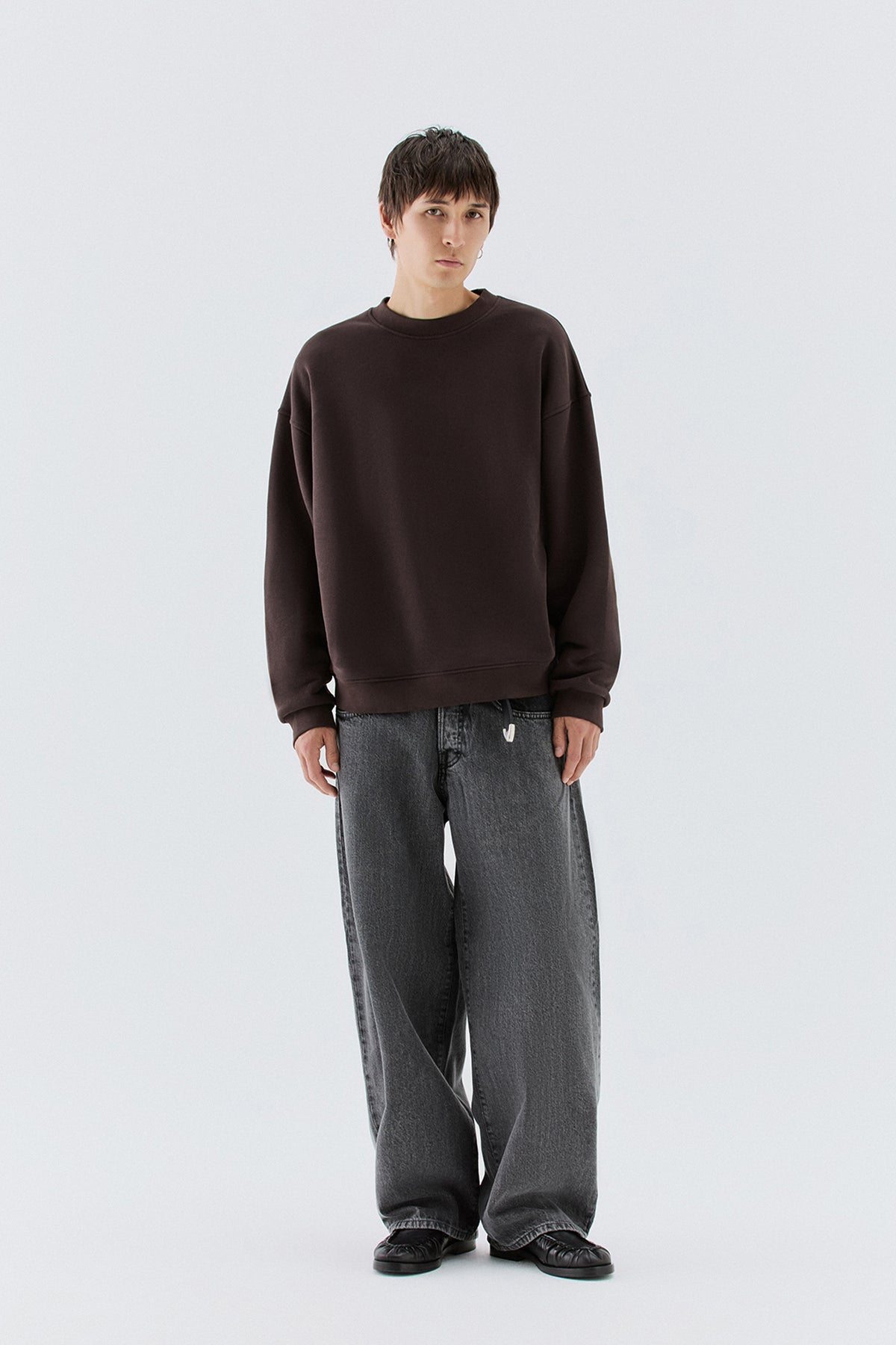 Felpa girocollo oversize - Moro