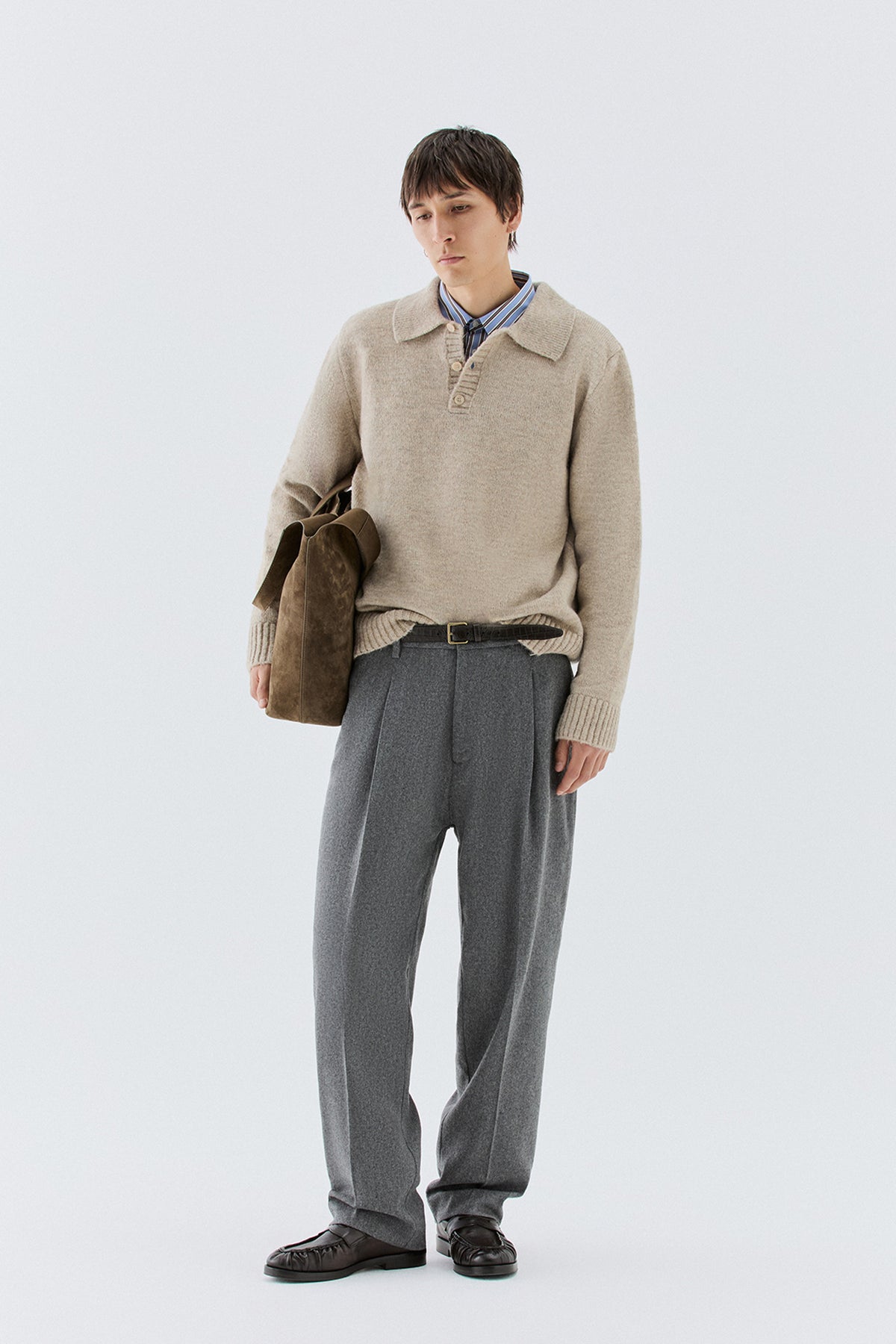 Polo in misto lana - Beige