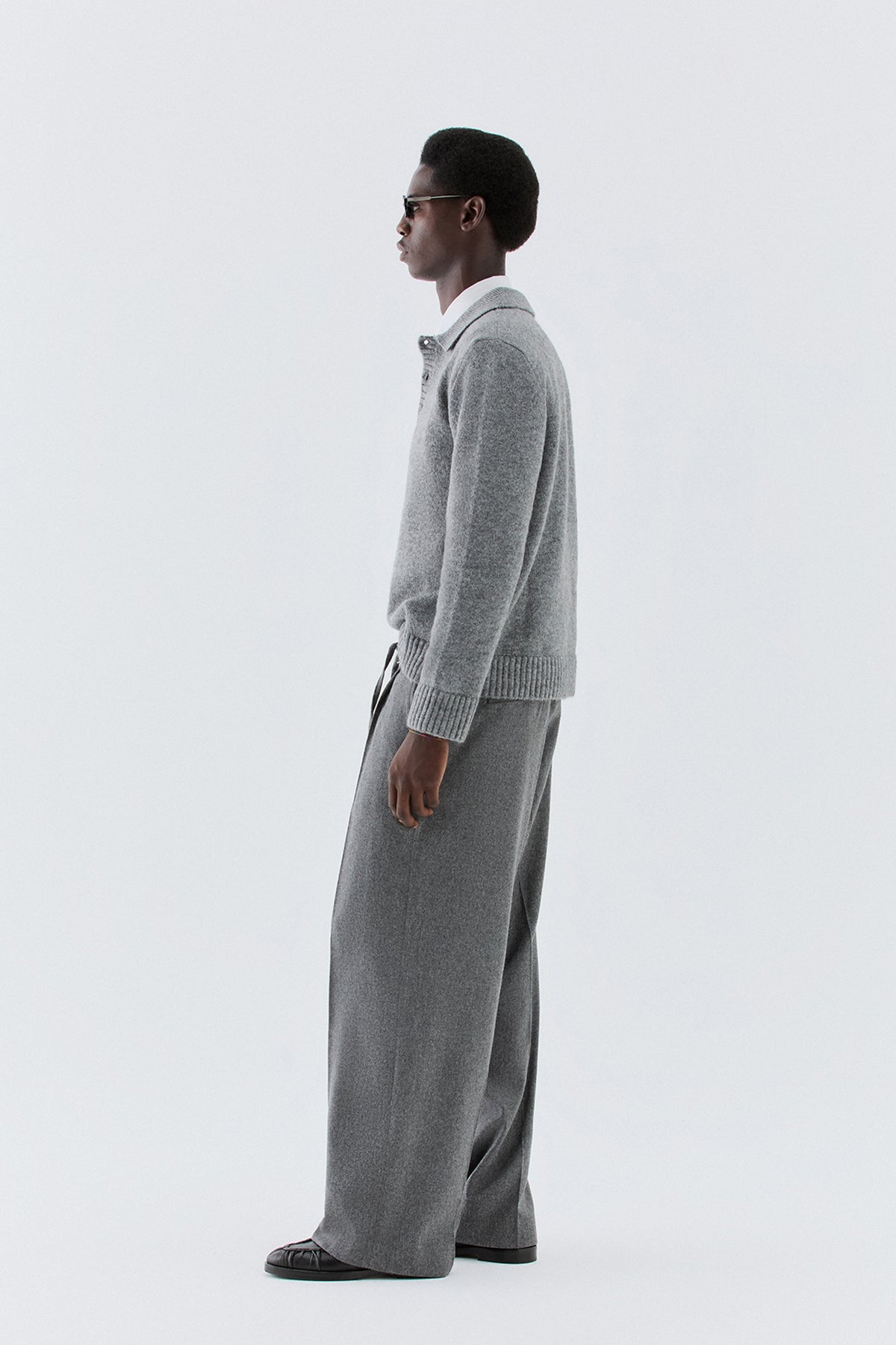 Polo in misto lana - Grigio