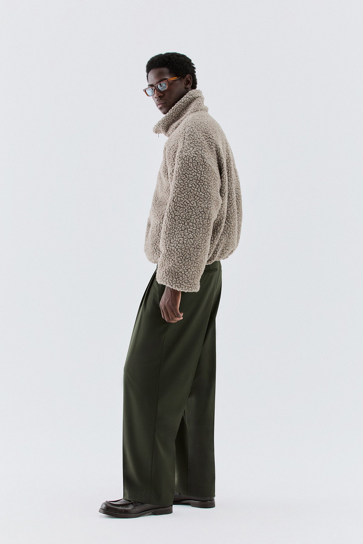 Bomber bouclé in lana