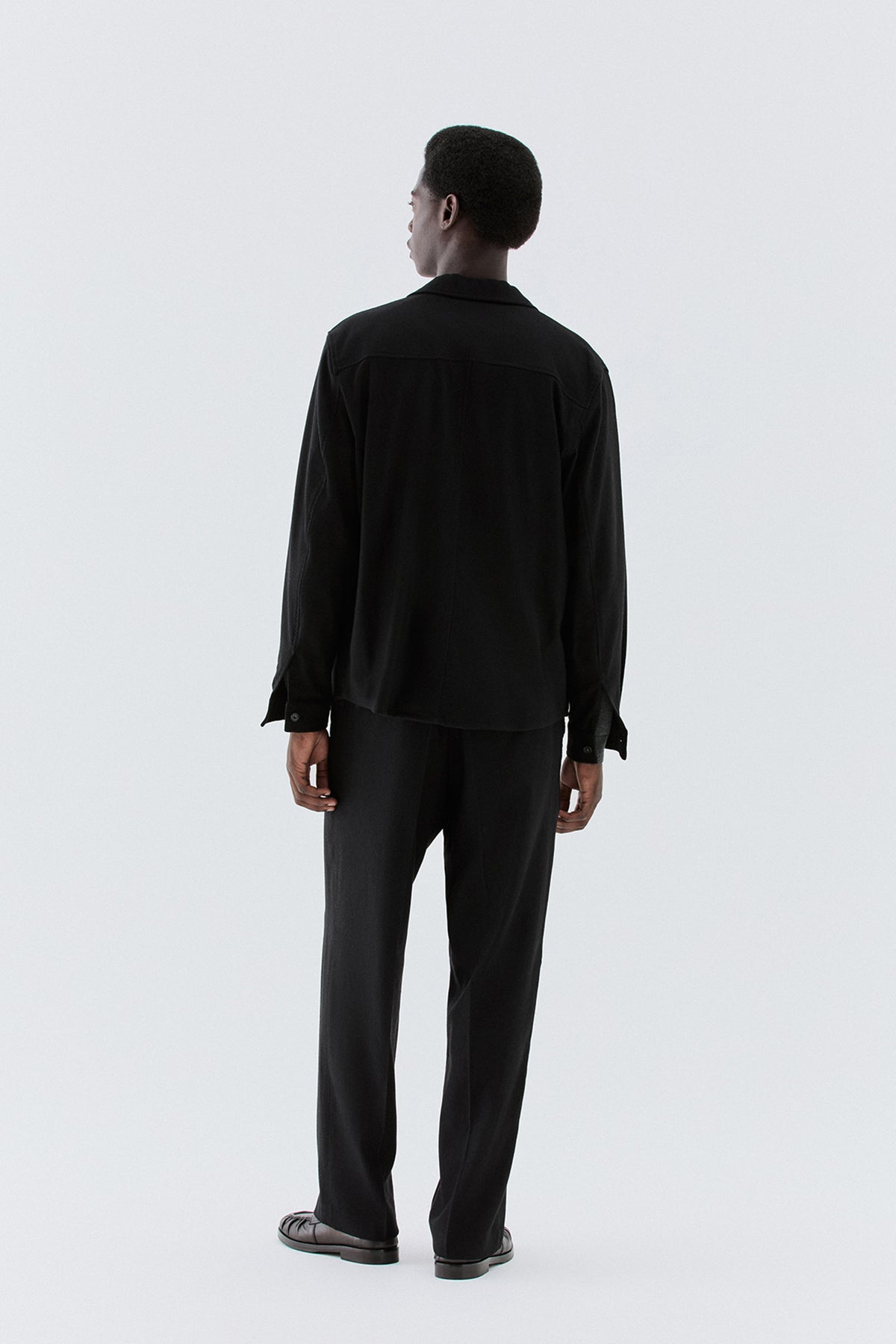 Pantaloni larghi in lana - Nero