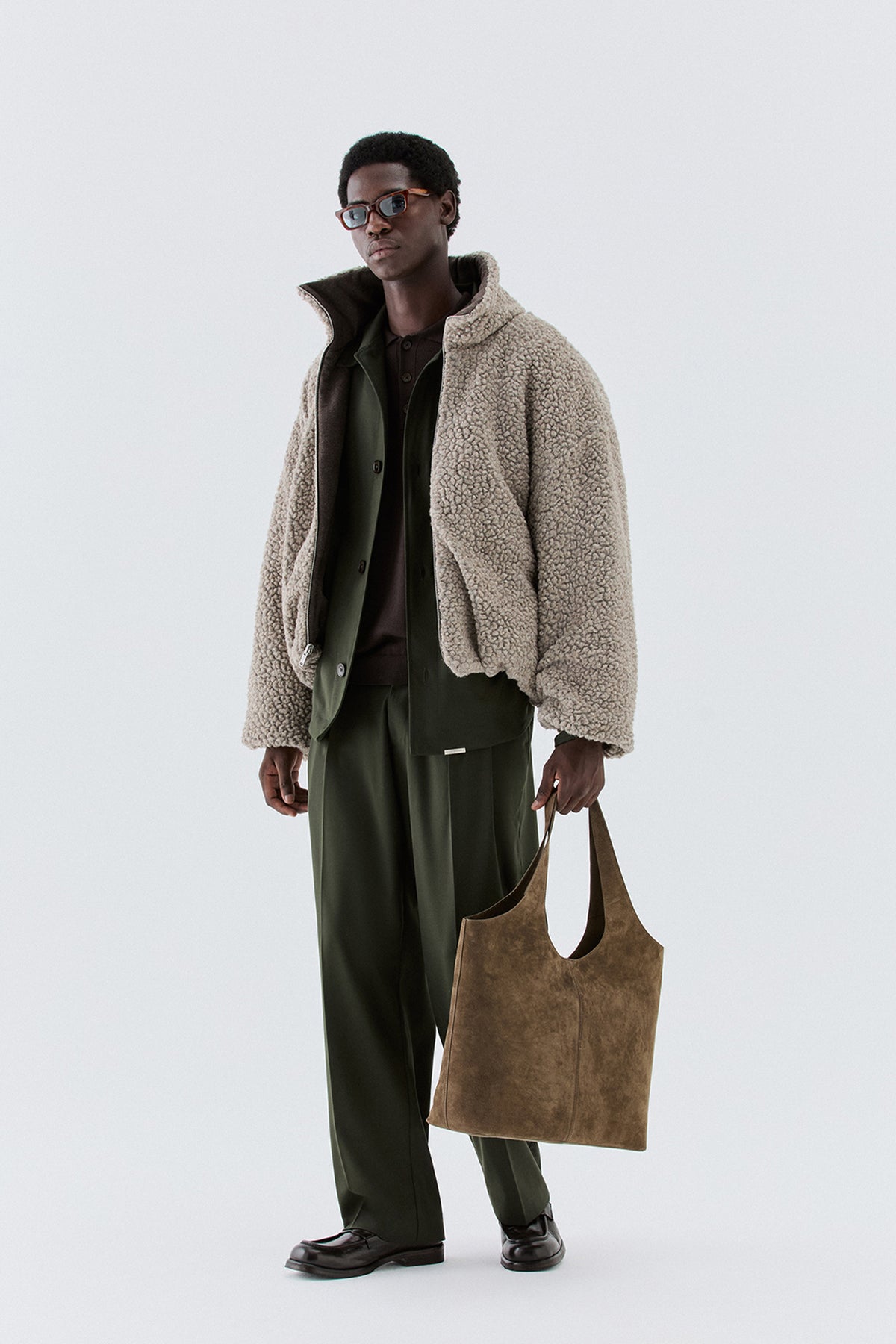 Bomber bouclé in lana