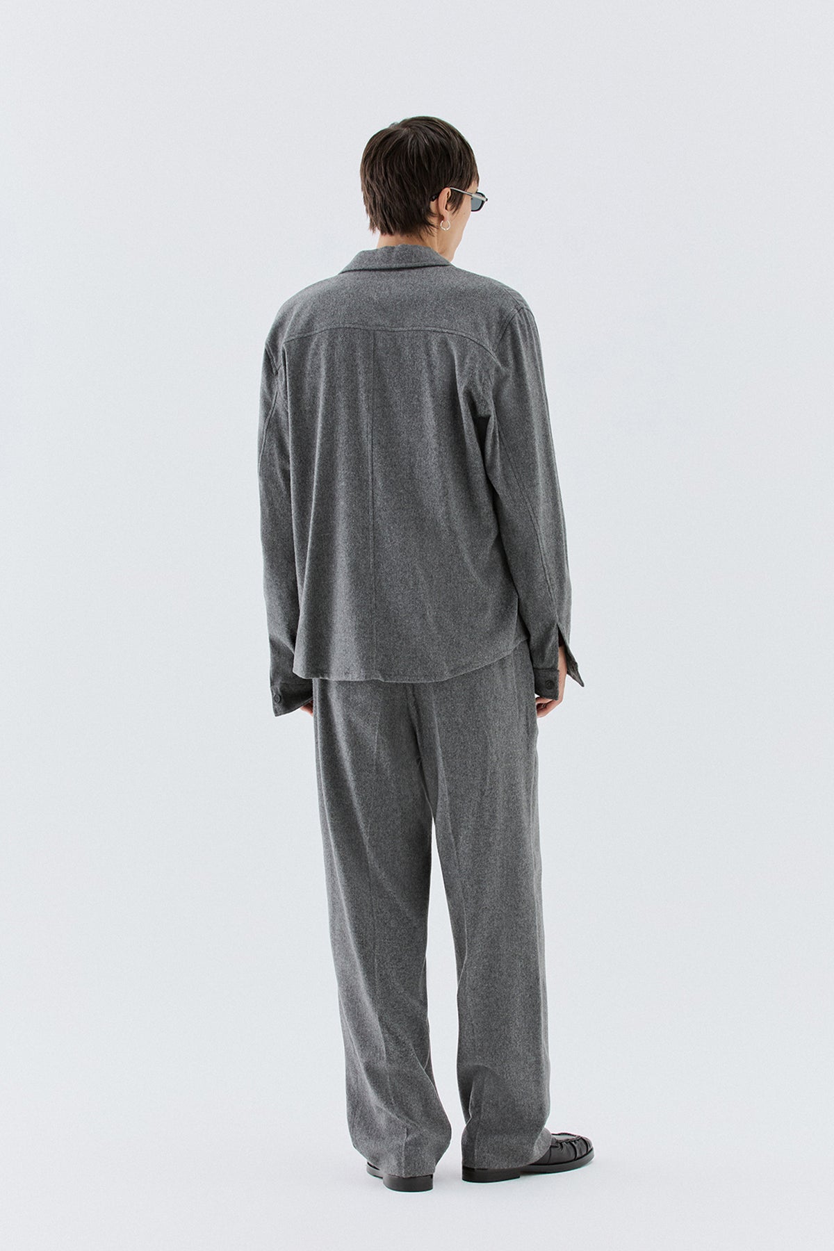 Overshirt in lana - Grigio