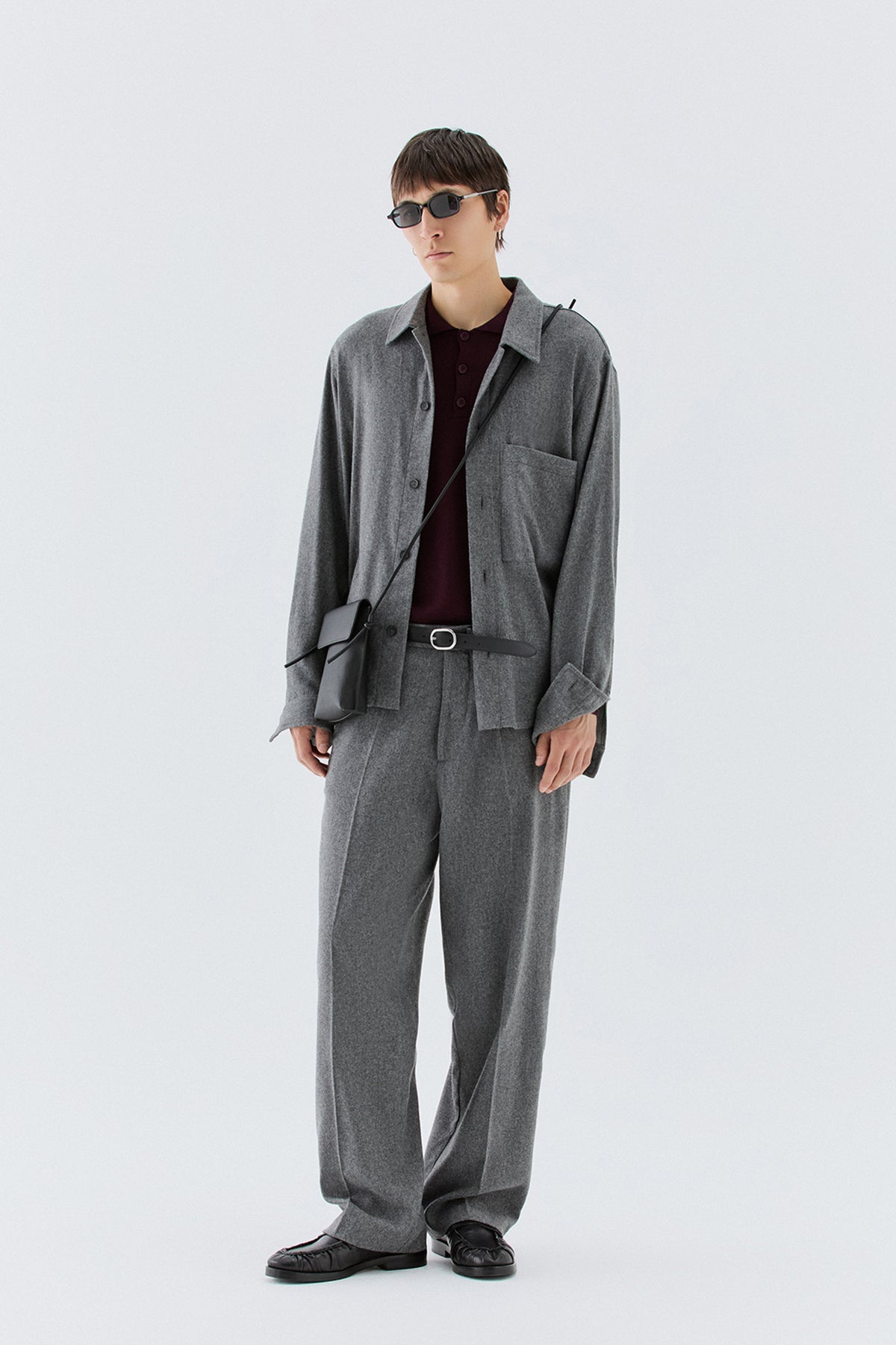 Overshirt in lana - Grigio