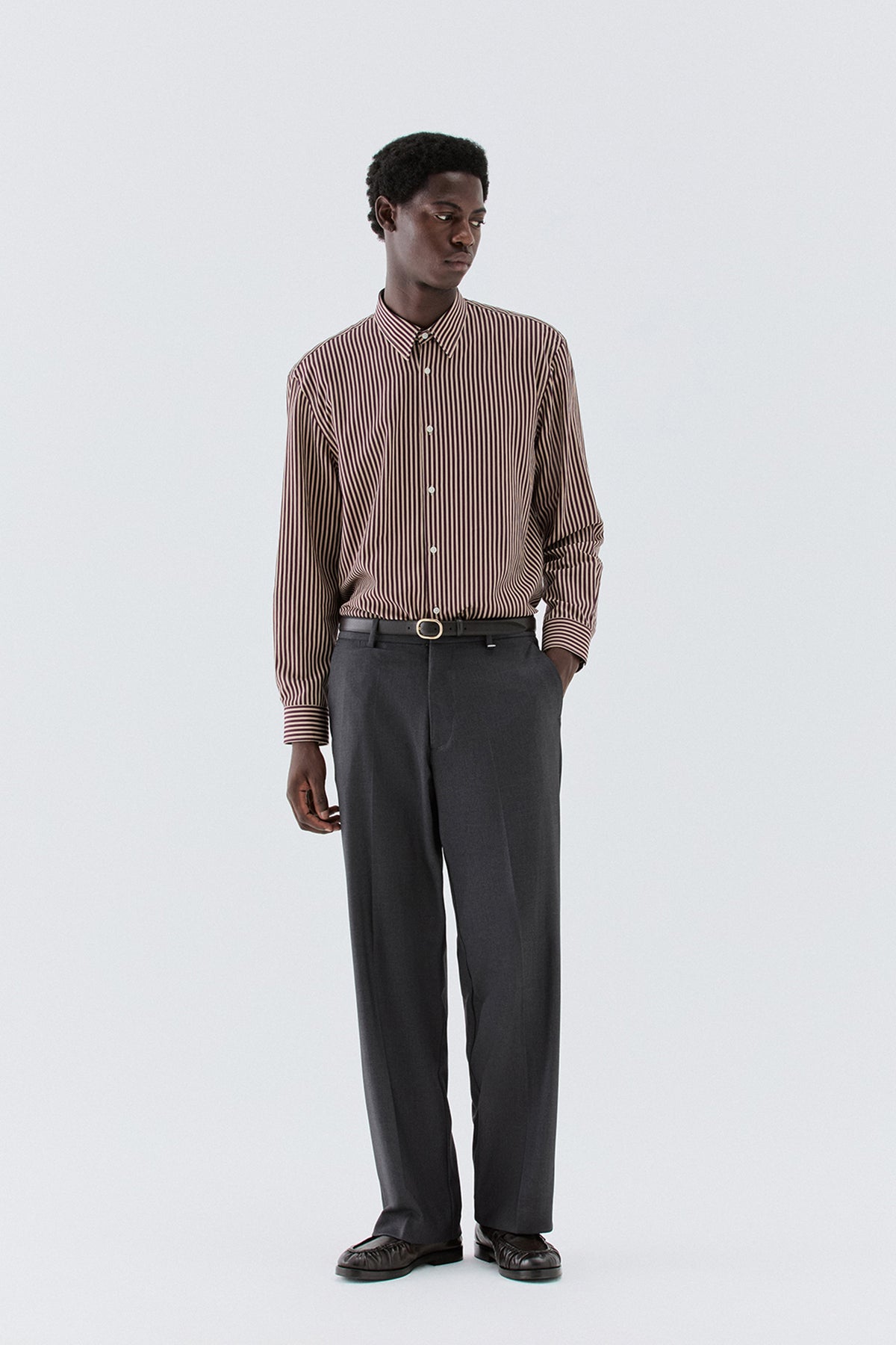 Camicia a righe in viscosa