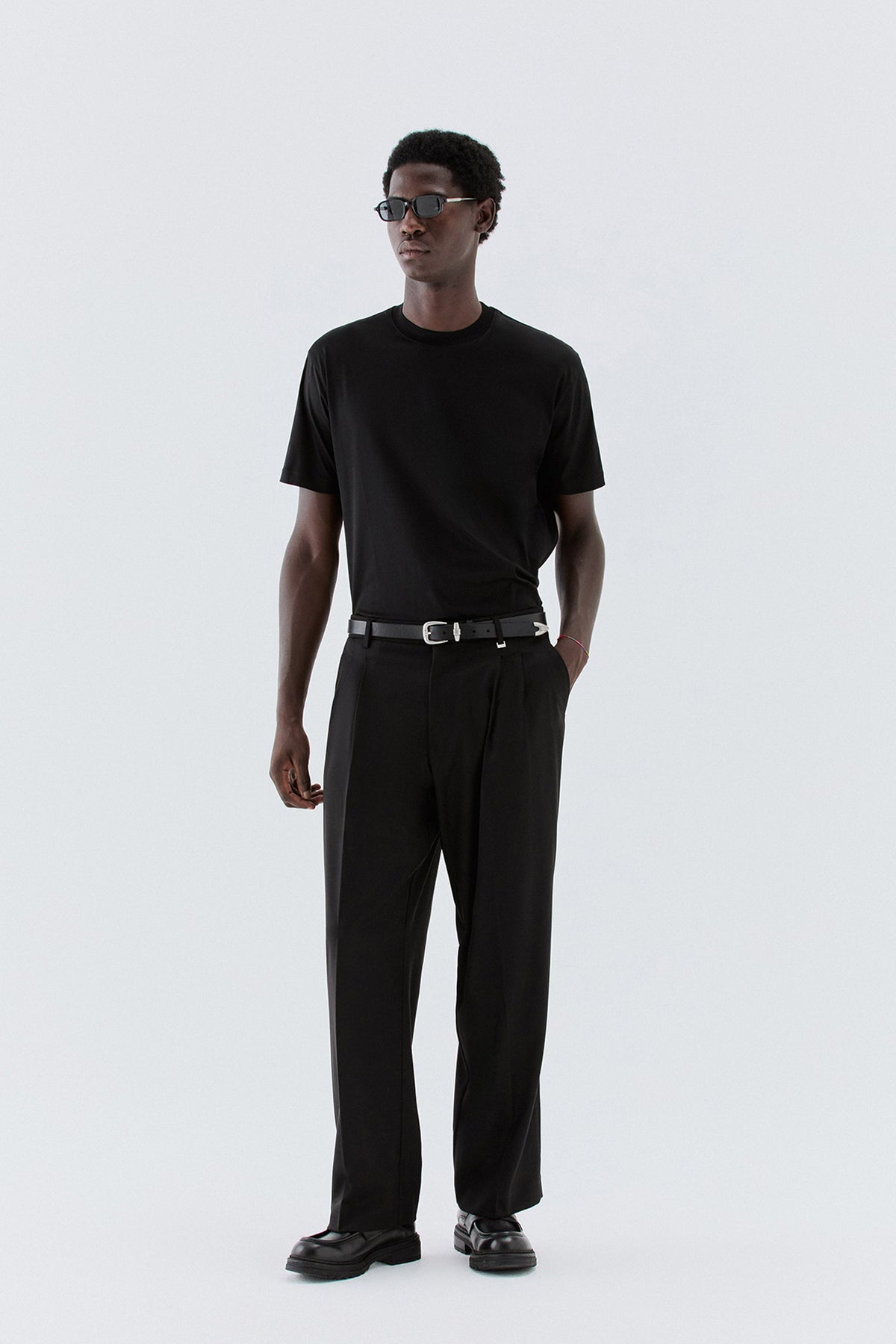 Pantaloni larghi a due pinces - Nero