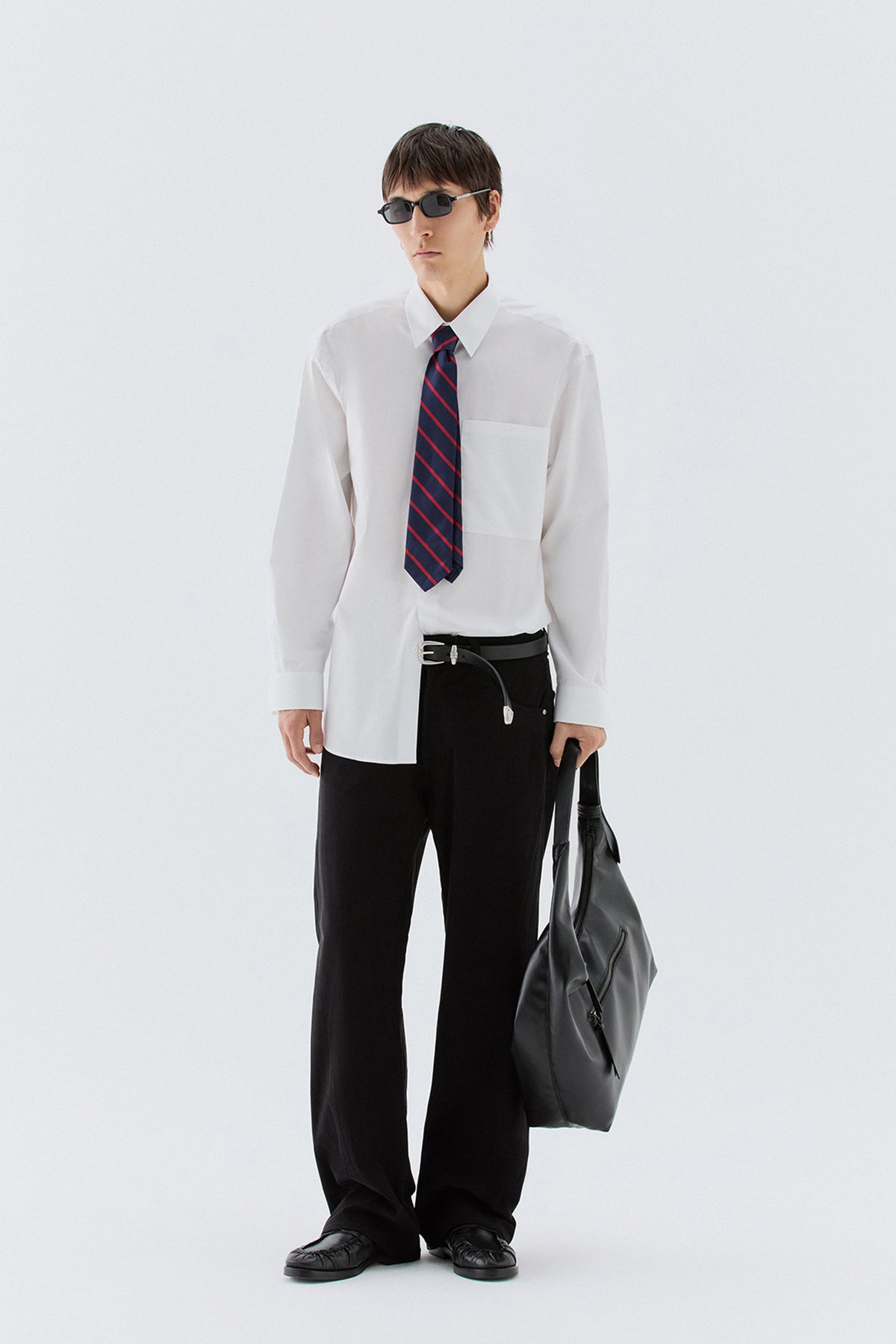 Camicia oversize con tasca - Bianco