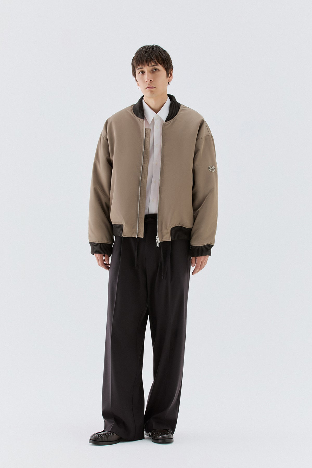 Pantaloni larghi con coulisse - Moro