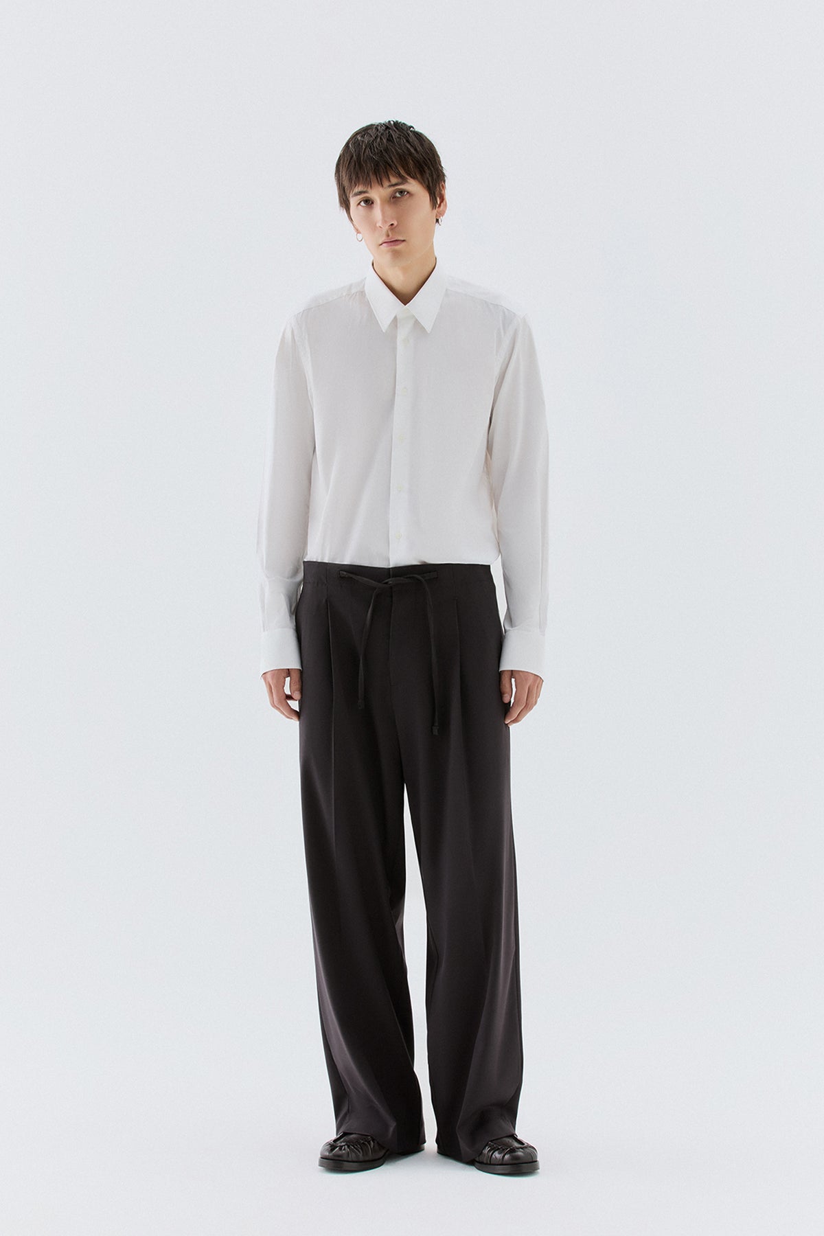 Pantaloni larghi con coulisse - Moro