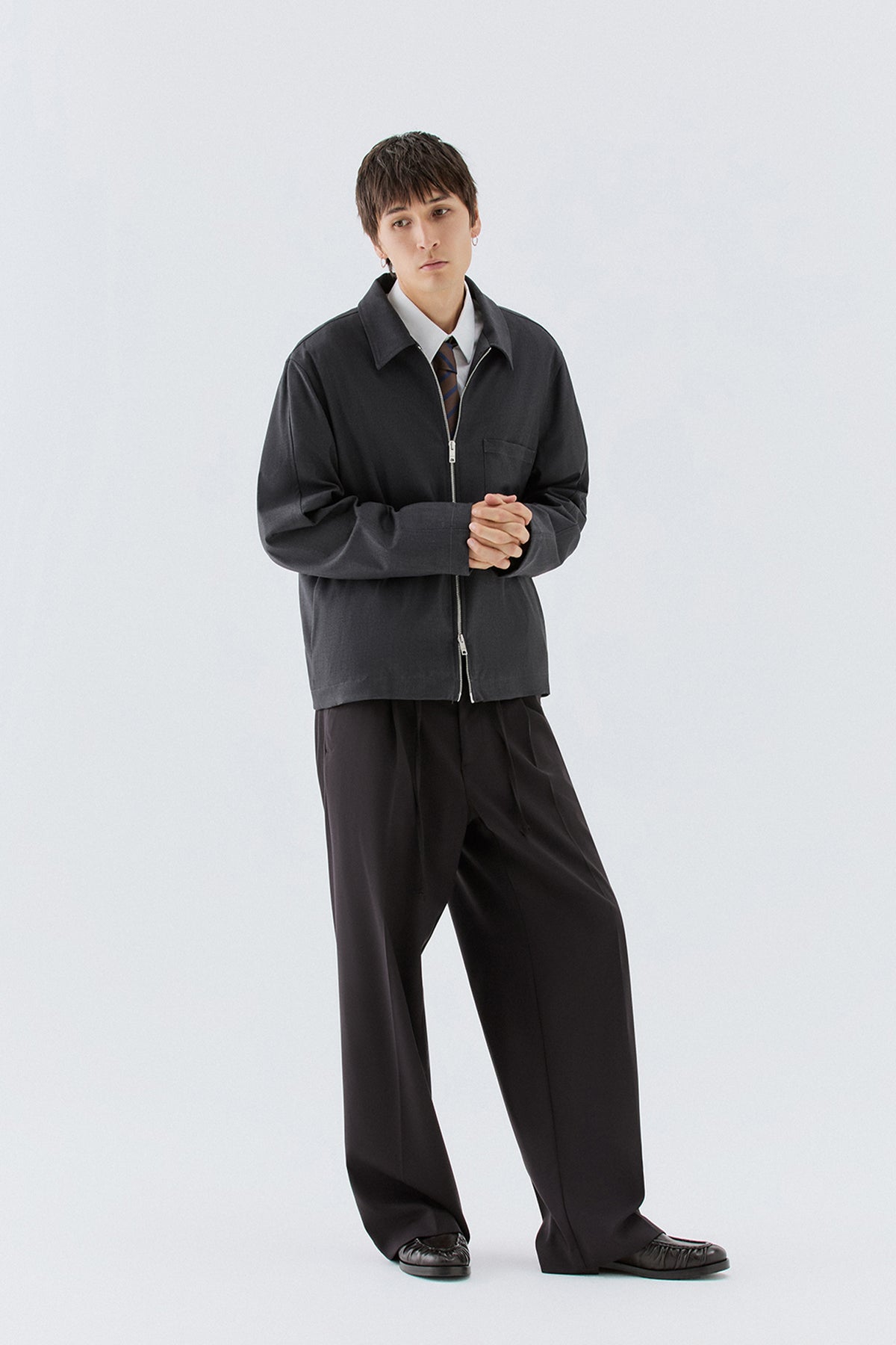 Pantaloni larghi con coulisse - Moro