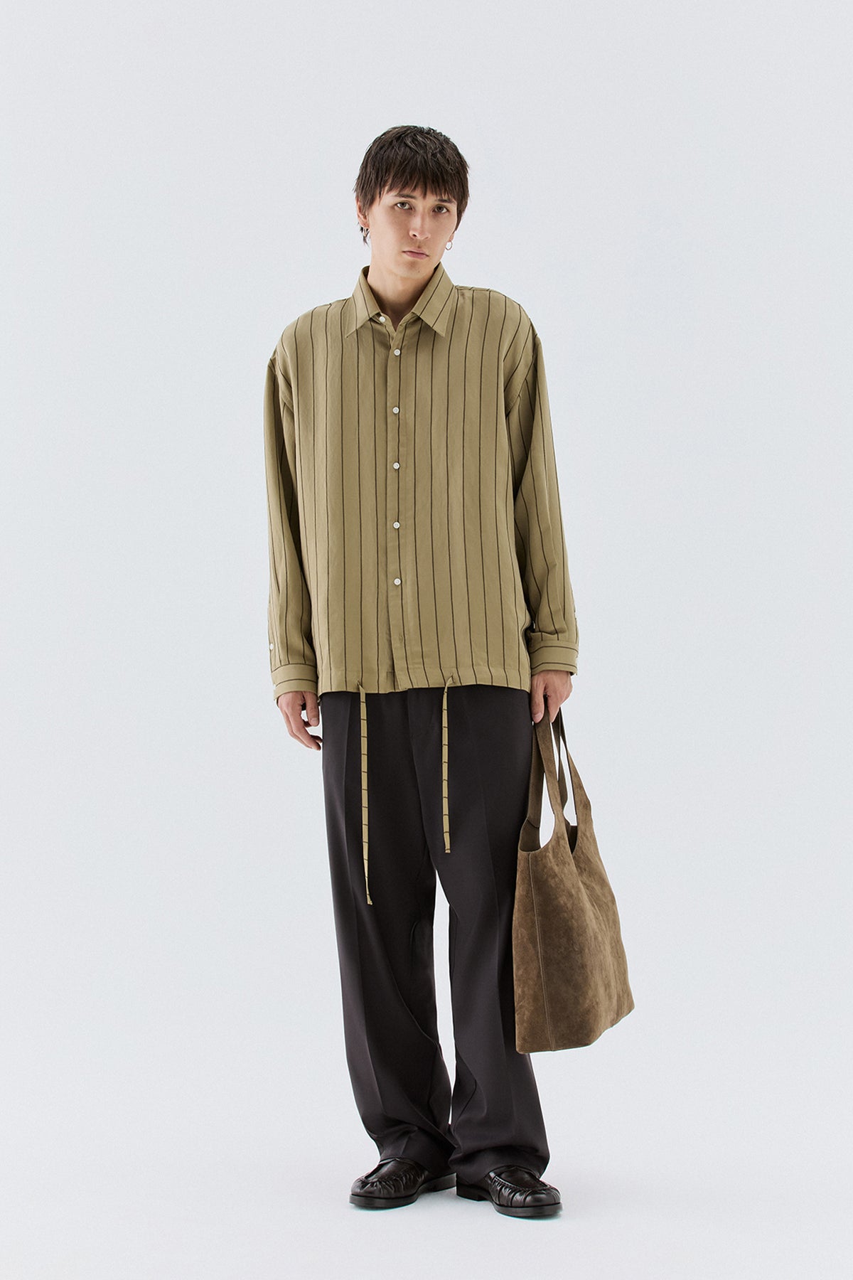 Camicia in viscosa a righe