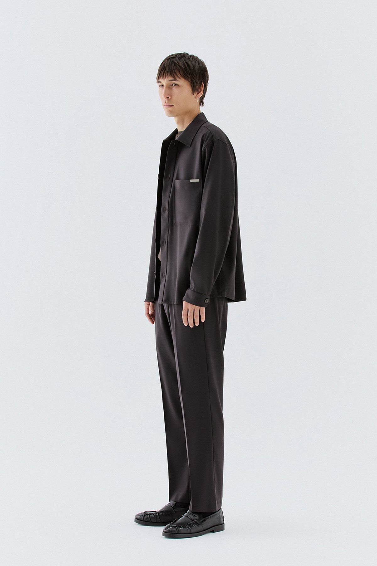 Pantaloni dritti con elastico - Moro