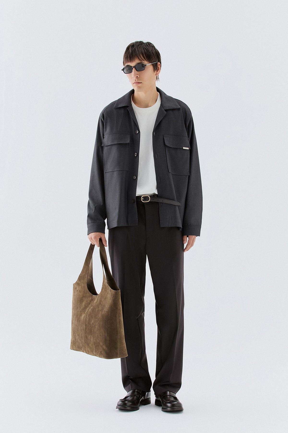 Overshirt con tasconi - Grigio