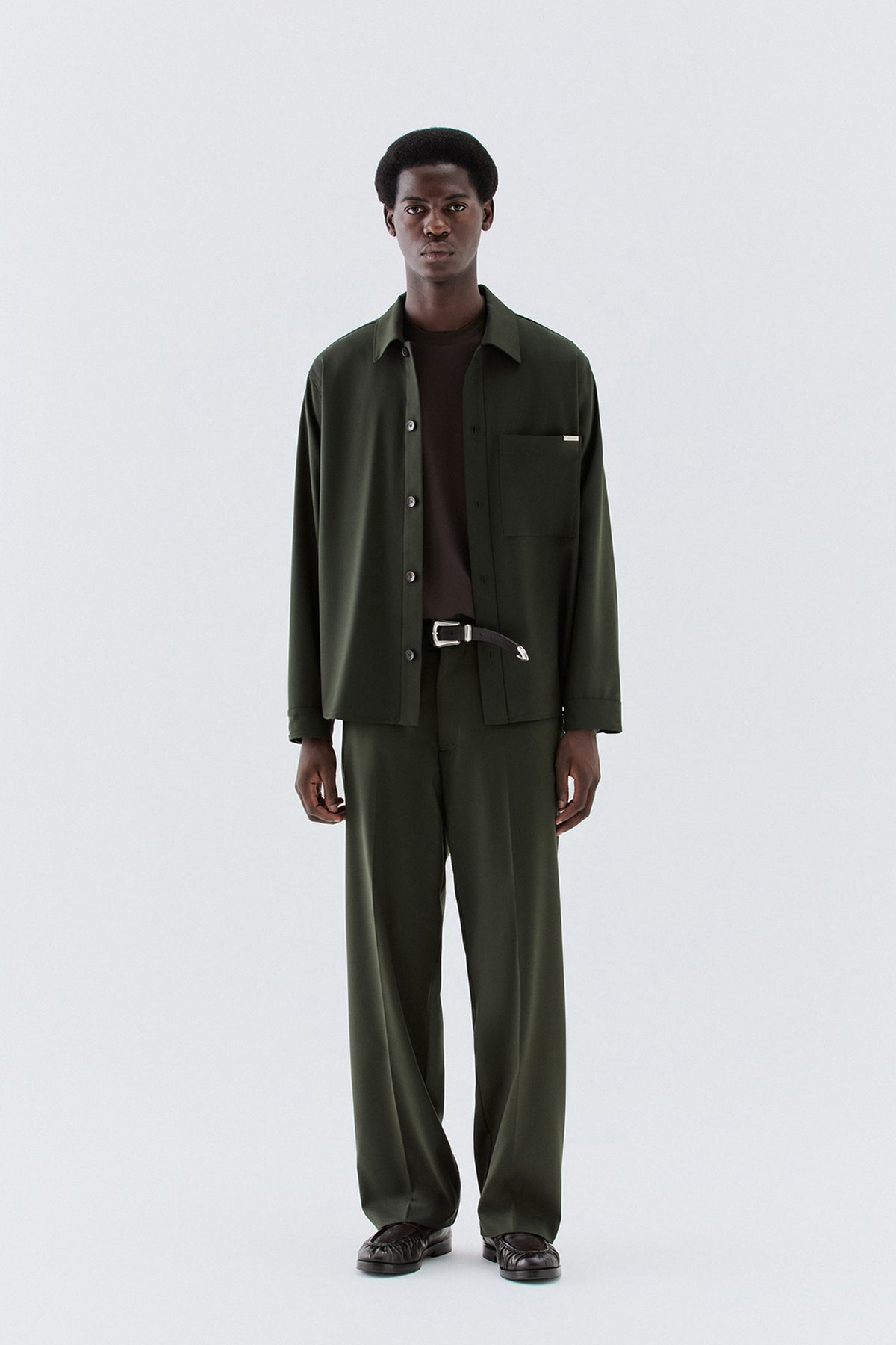 Overshirt con tasca - Verde