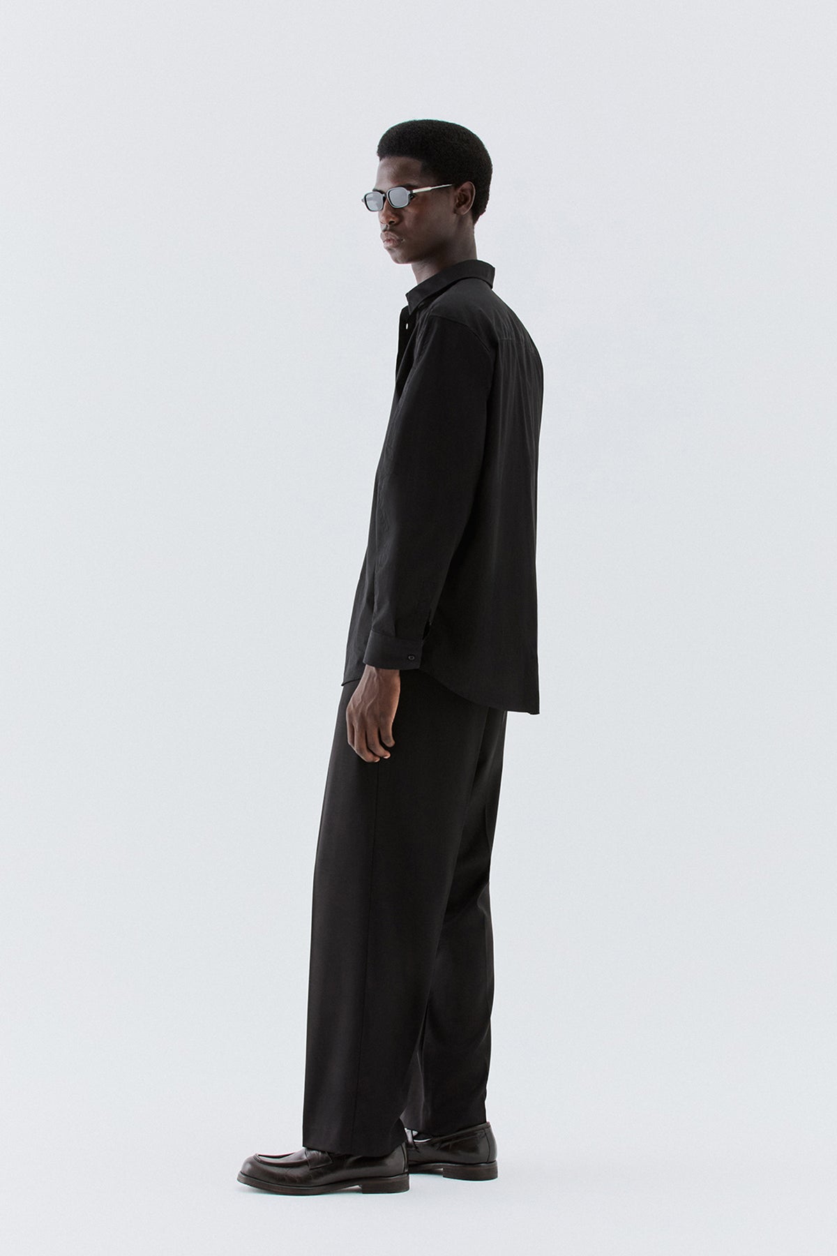 Camicia oversize in cotone - Nero
