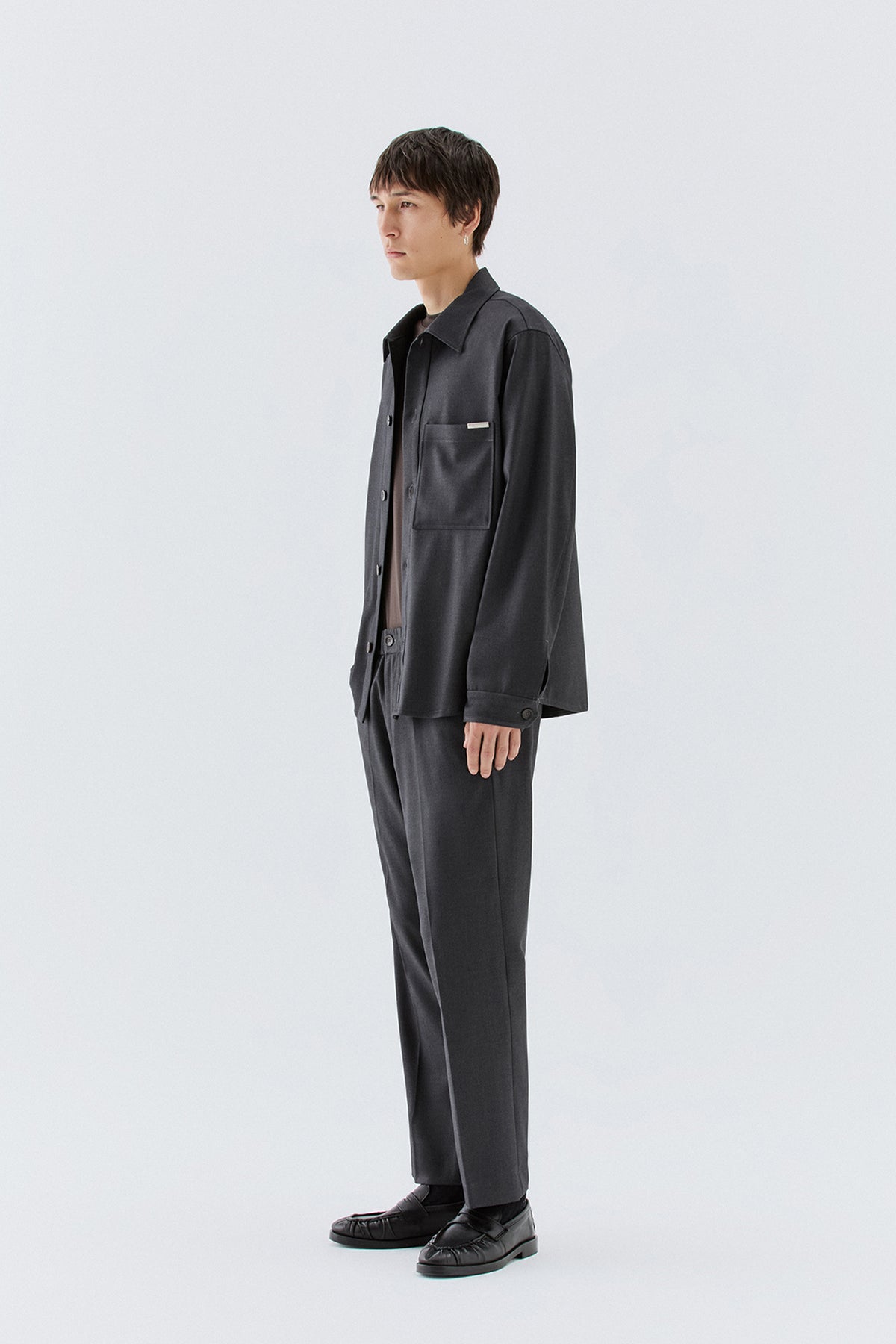 Overshirt con tasca - Grigio