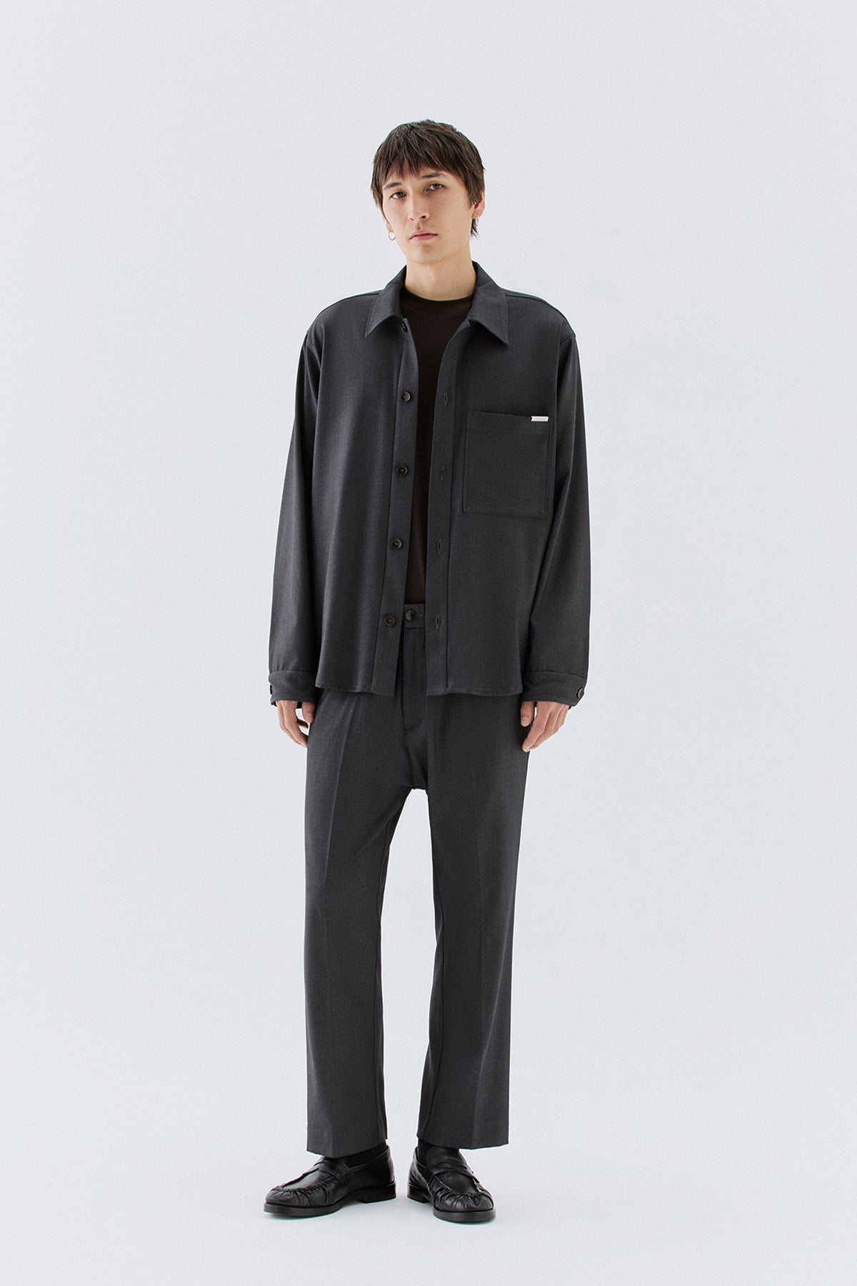 Overshirt con tasca - Grigio