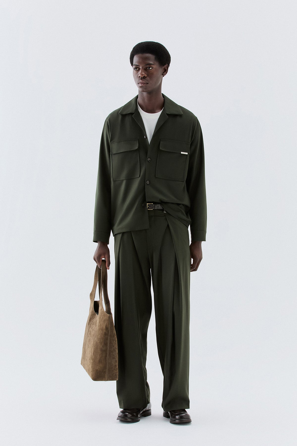 Overshirt con tasconi - Verde