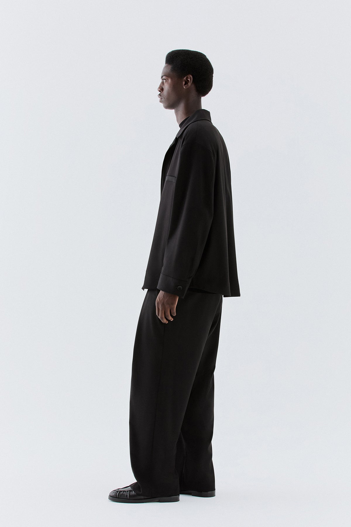 Overshirt ampia - Nero