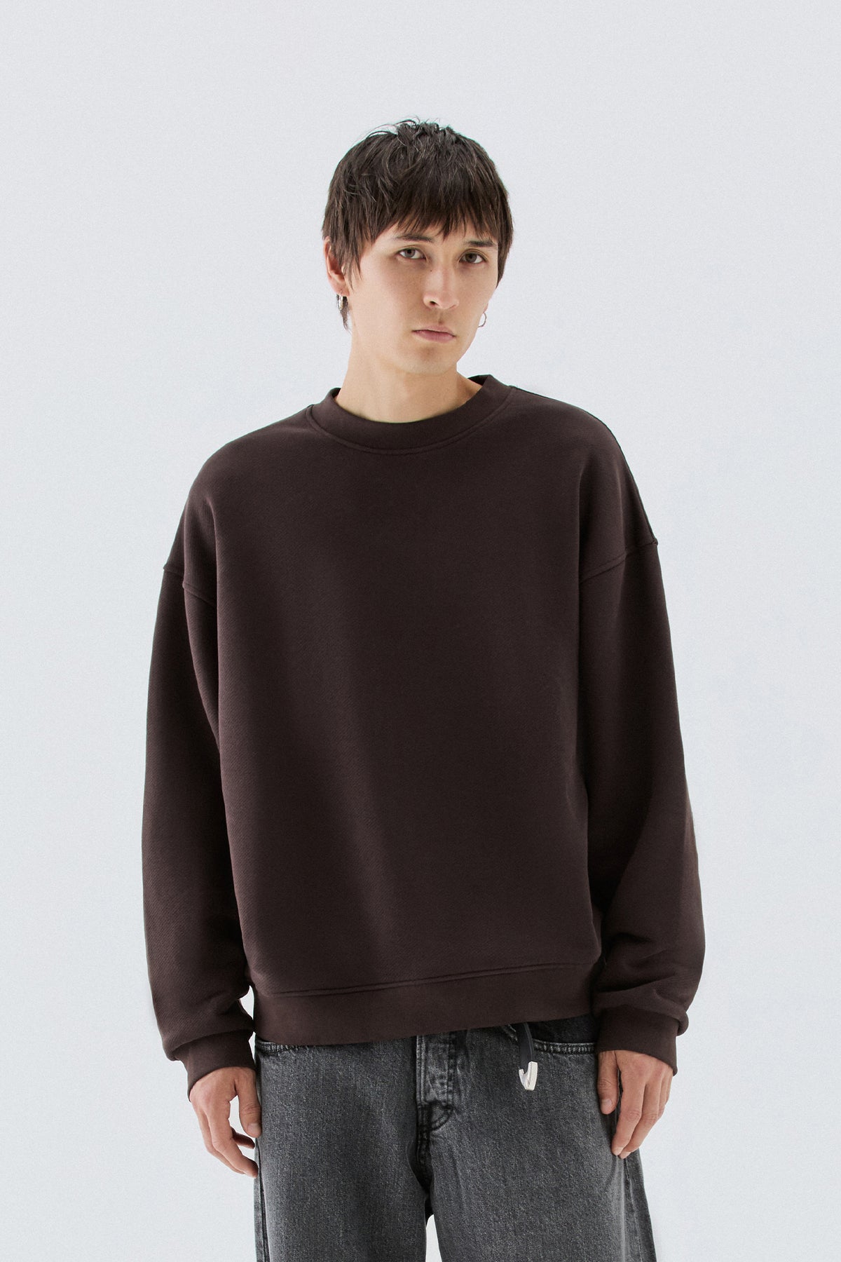 Felpa girocollo oversize - Moro