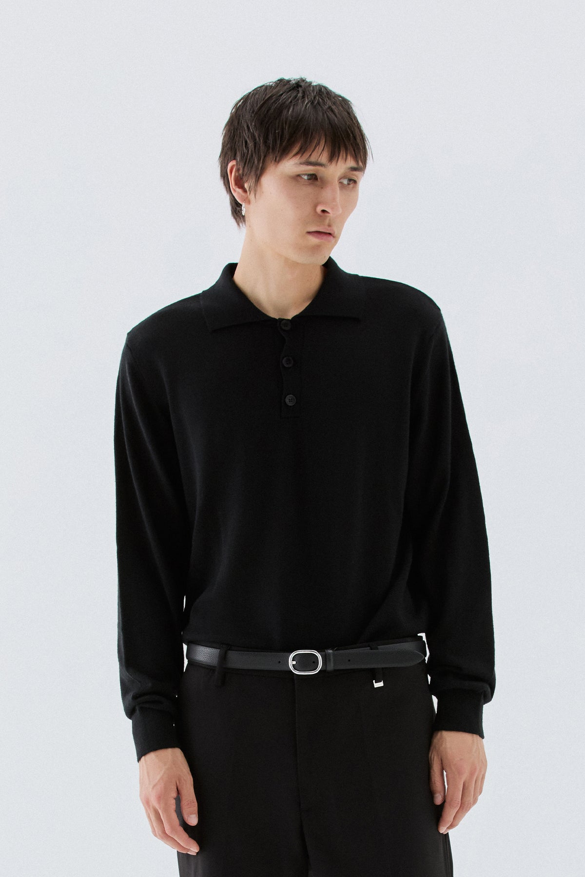 Polo in lana - Nero