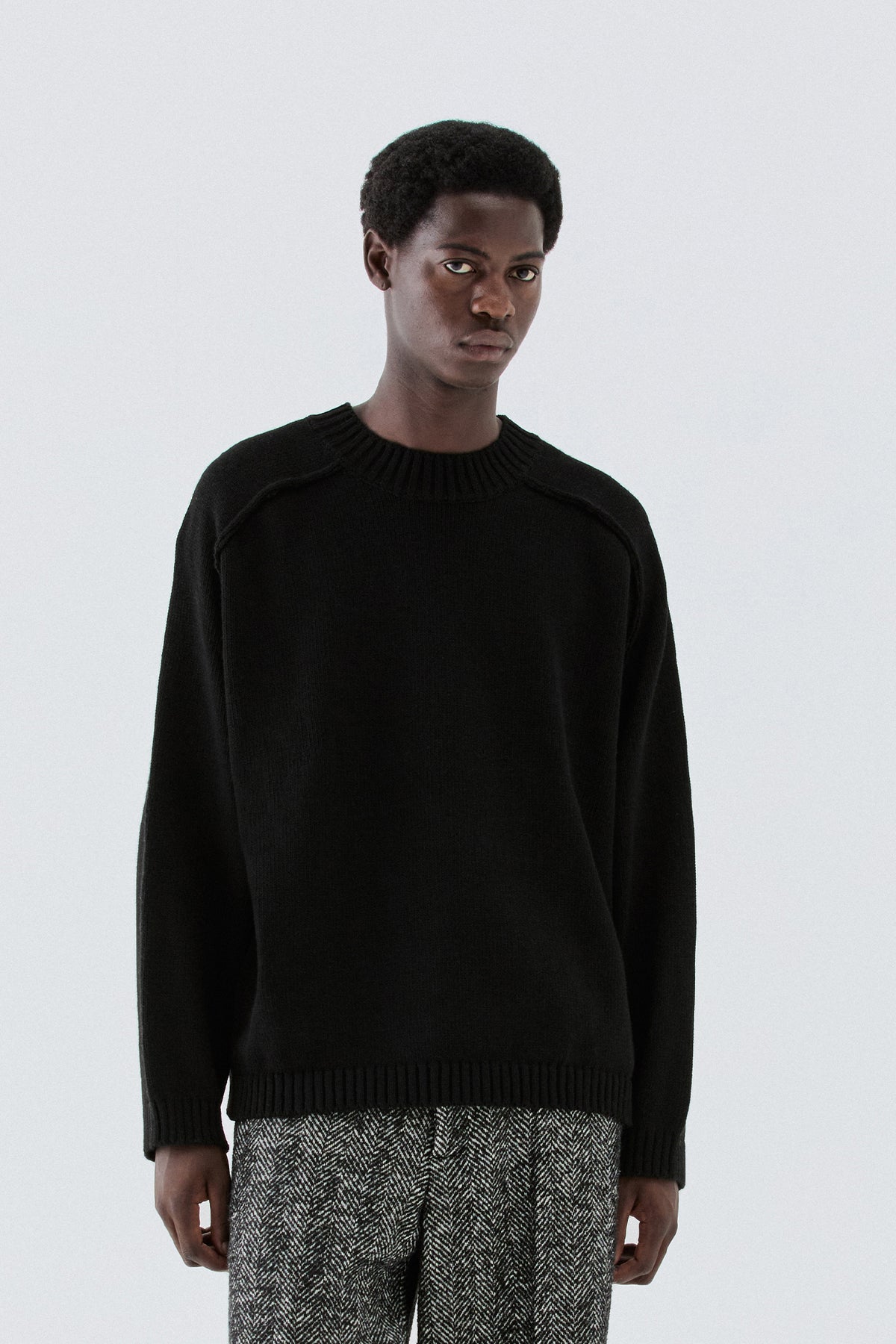 Maglia girocollo oversize - Nero