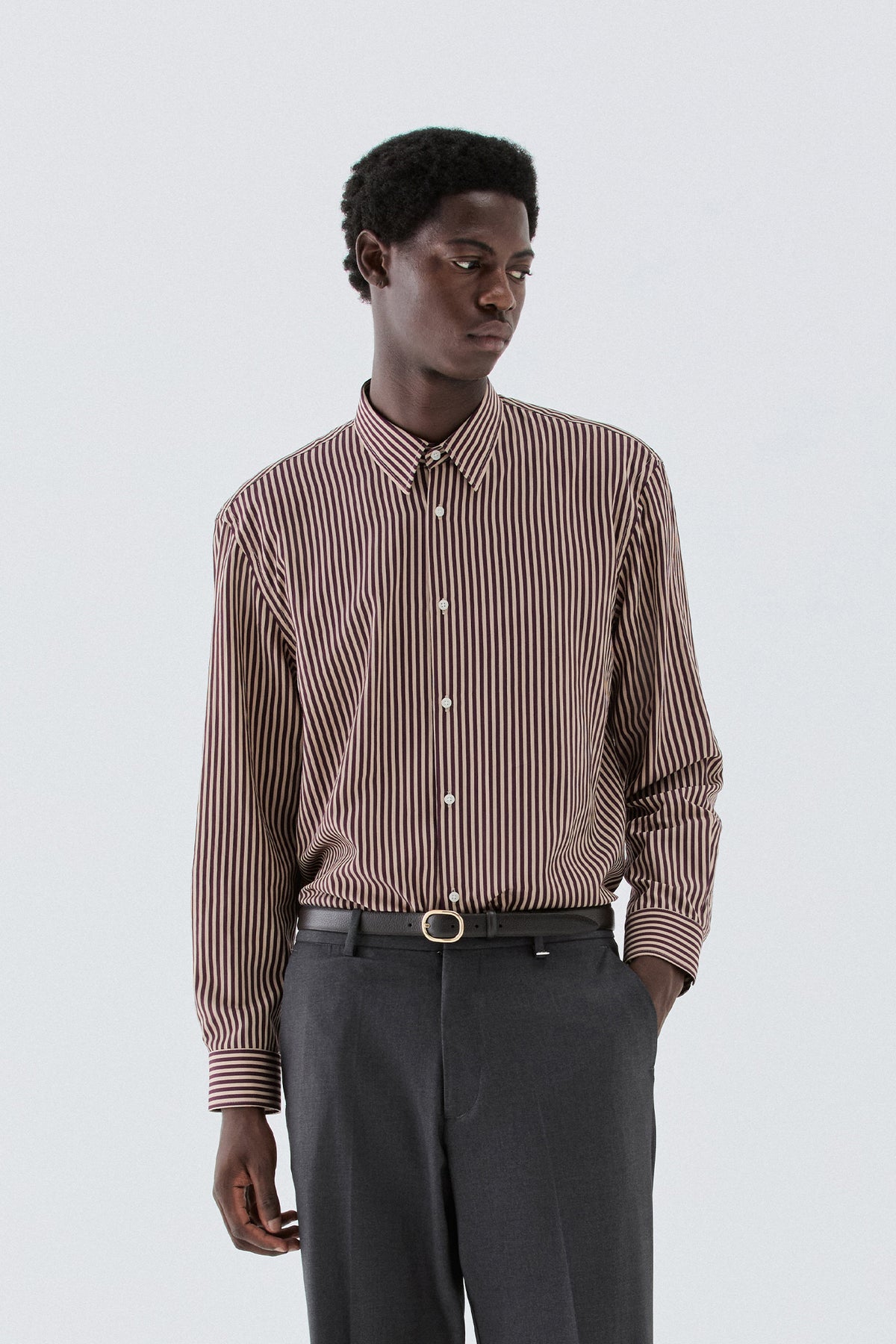 Camicia a righe in viscosa