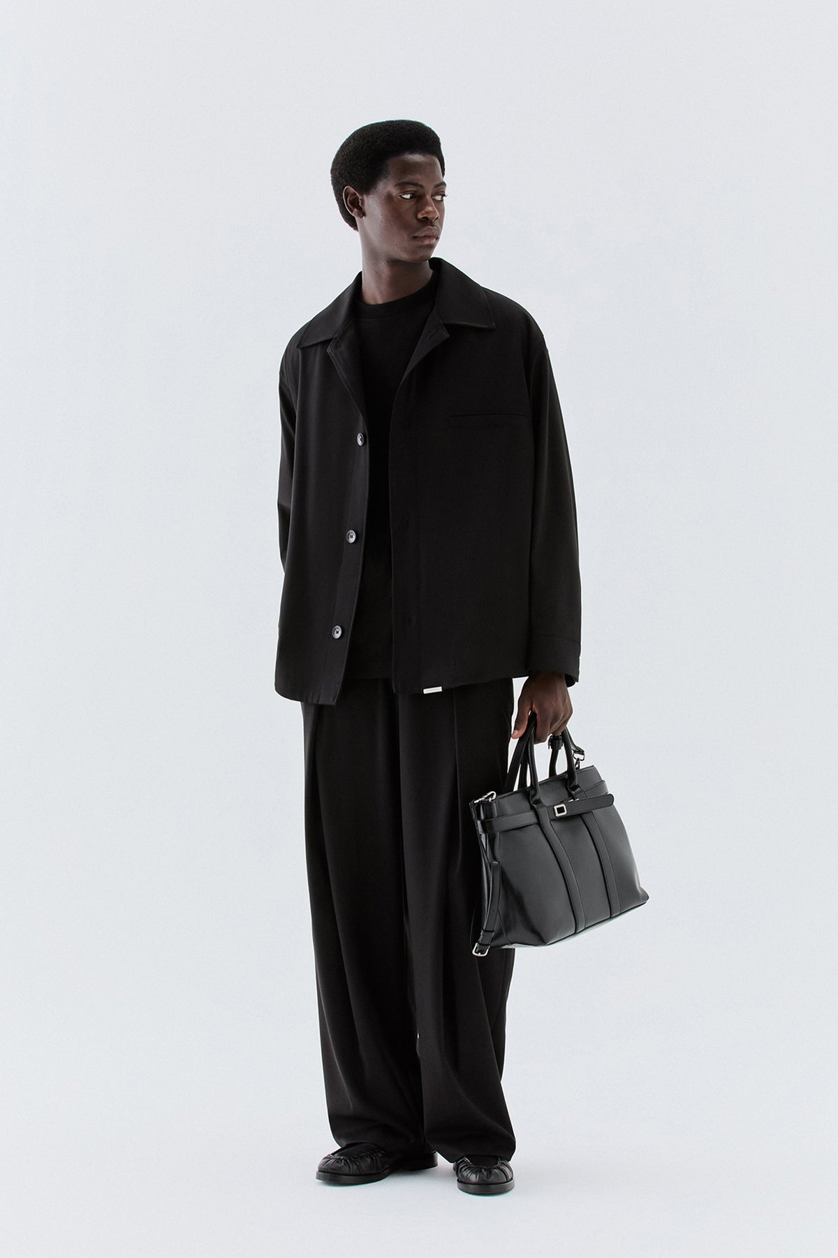 Overshirt ampia - Nero
