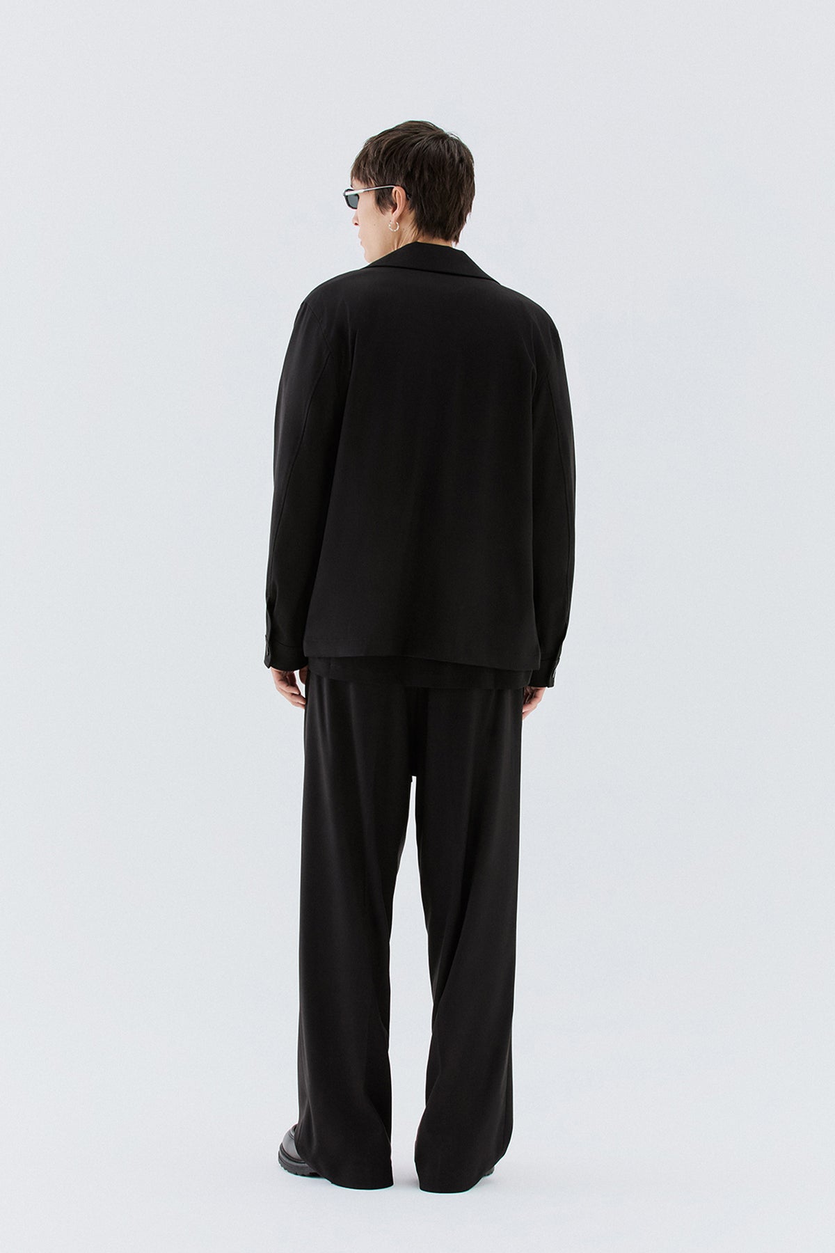 Overshirt con tasconi - Nero