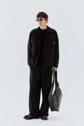 Pantaloni larghi con coulisse - Nero