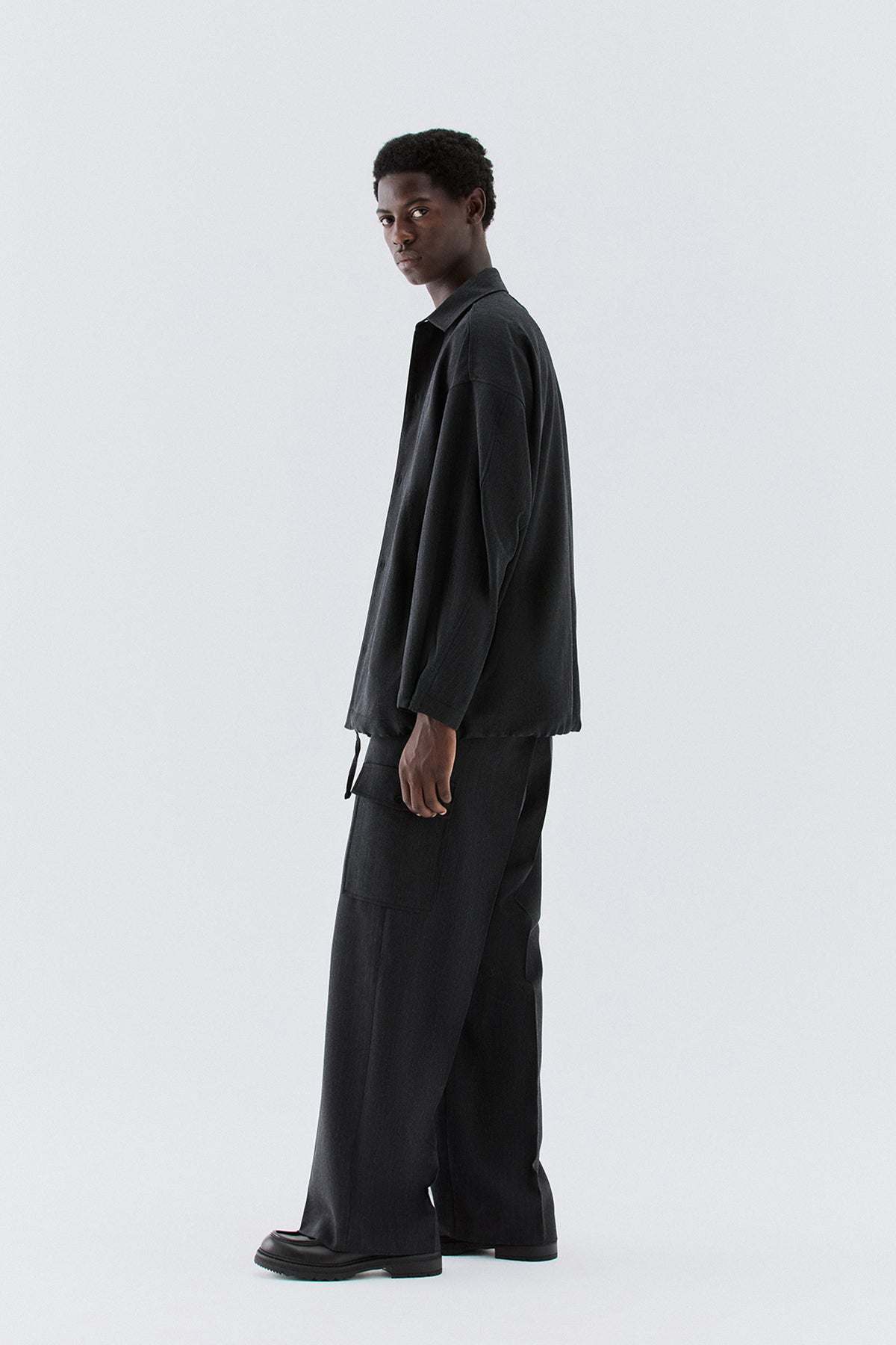 Camicia oversize in lana vergine