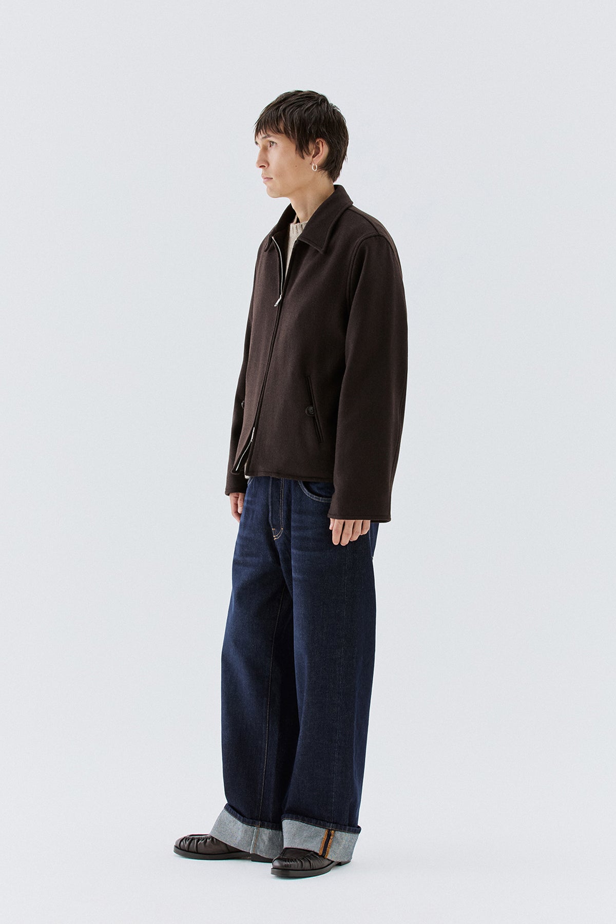 Jeans baggy con risvolto