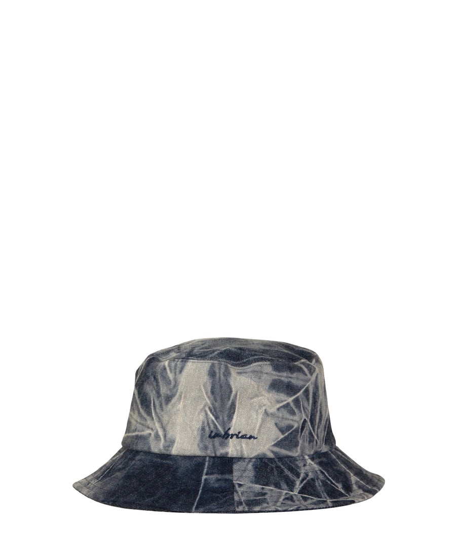 Cappello bucket in cotone denim blu