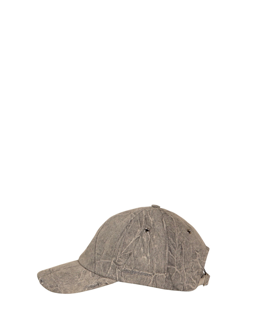Cappello da baseball in cotone denim grigio
