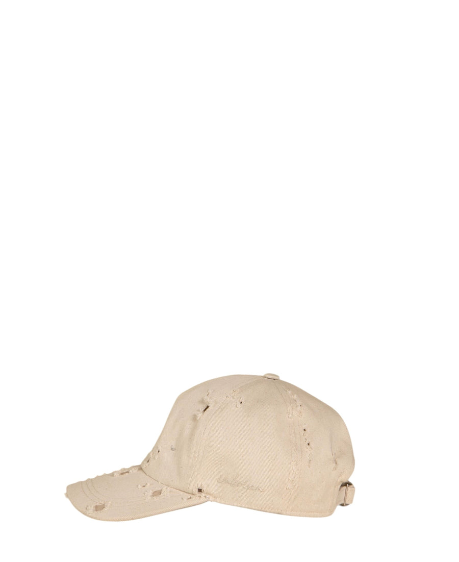 Cappello da baseball in cotone denim panna